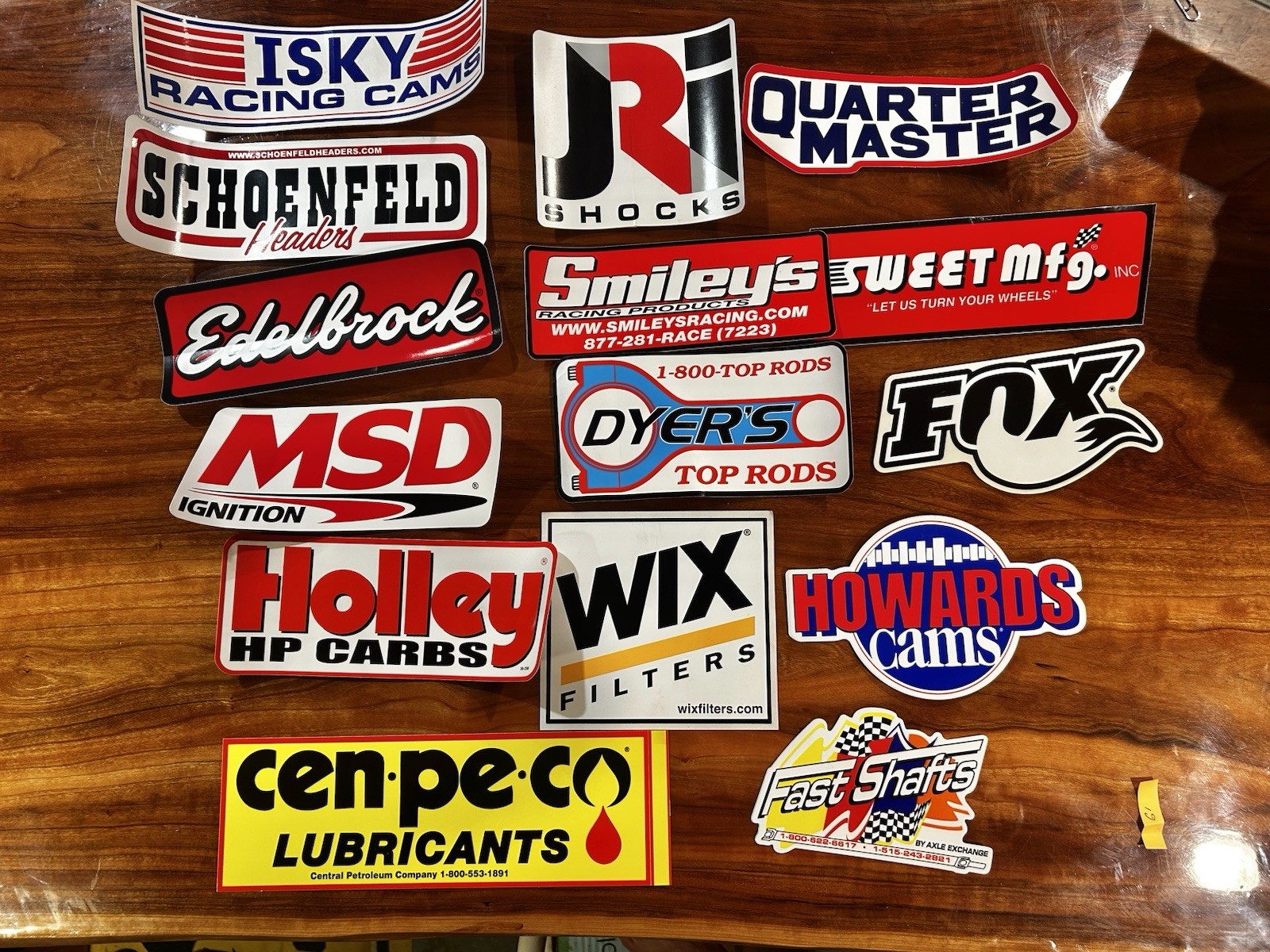 15 Racing Decals Stock Car Garage Automotive Toolbox Stickers or Mancave Fridge