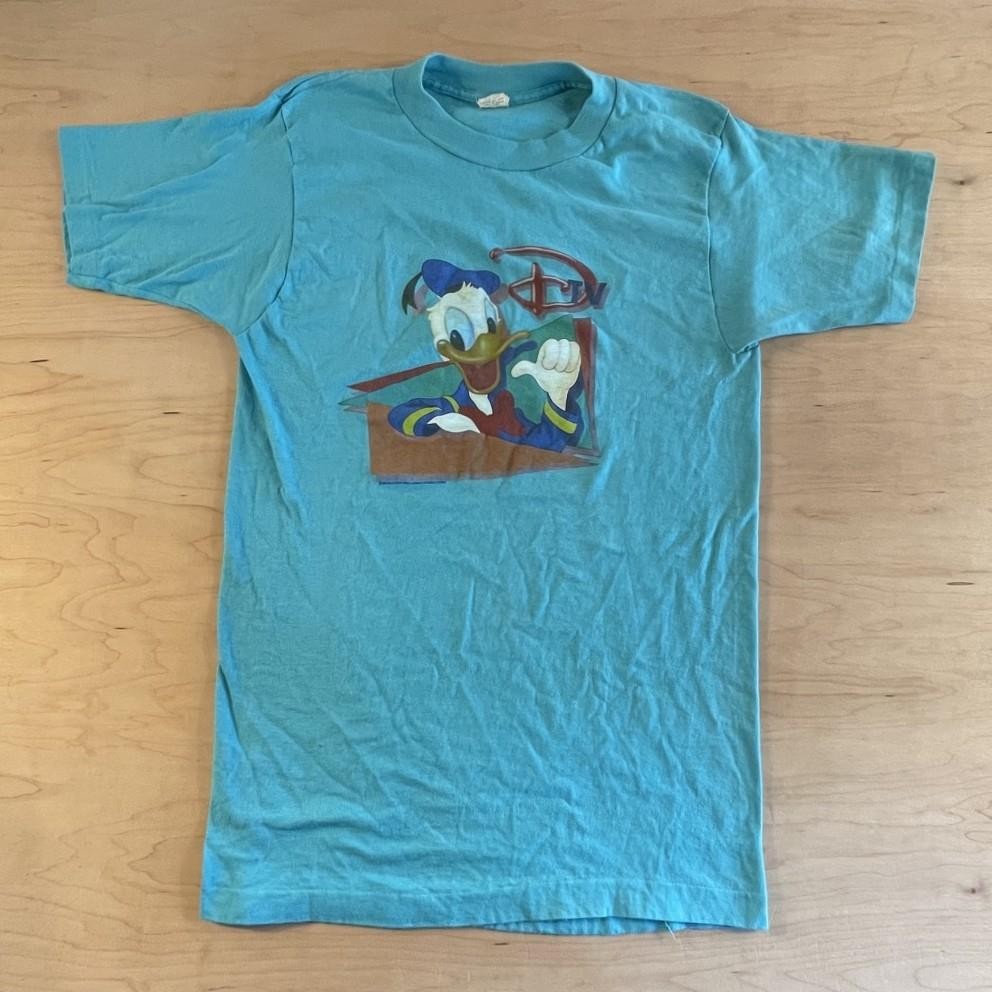 VTG 1983 DTV Disney TV Music Video Promo T-Shirt Size M Donald Duck Retailer HTF