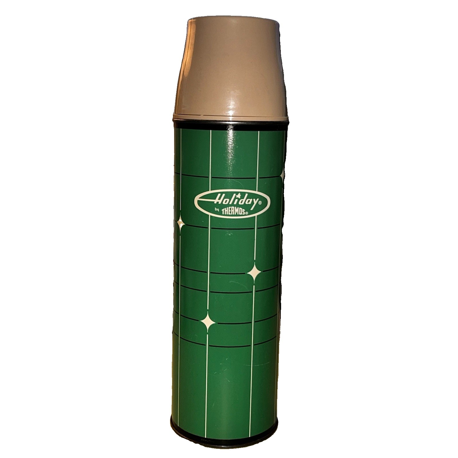 1966 Green & Diamond Holiday Thermos Quart Size King-Seeley Bottle #2 Great Cond