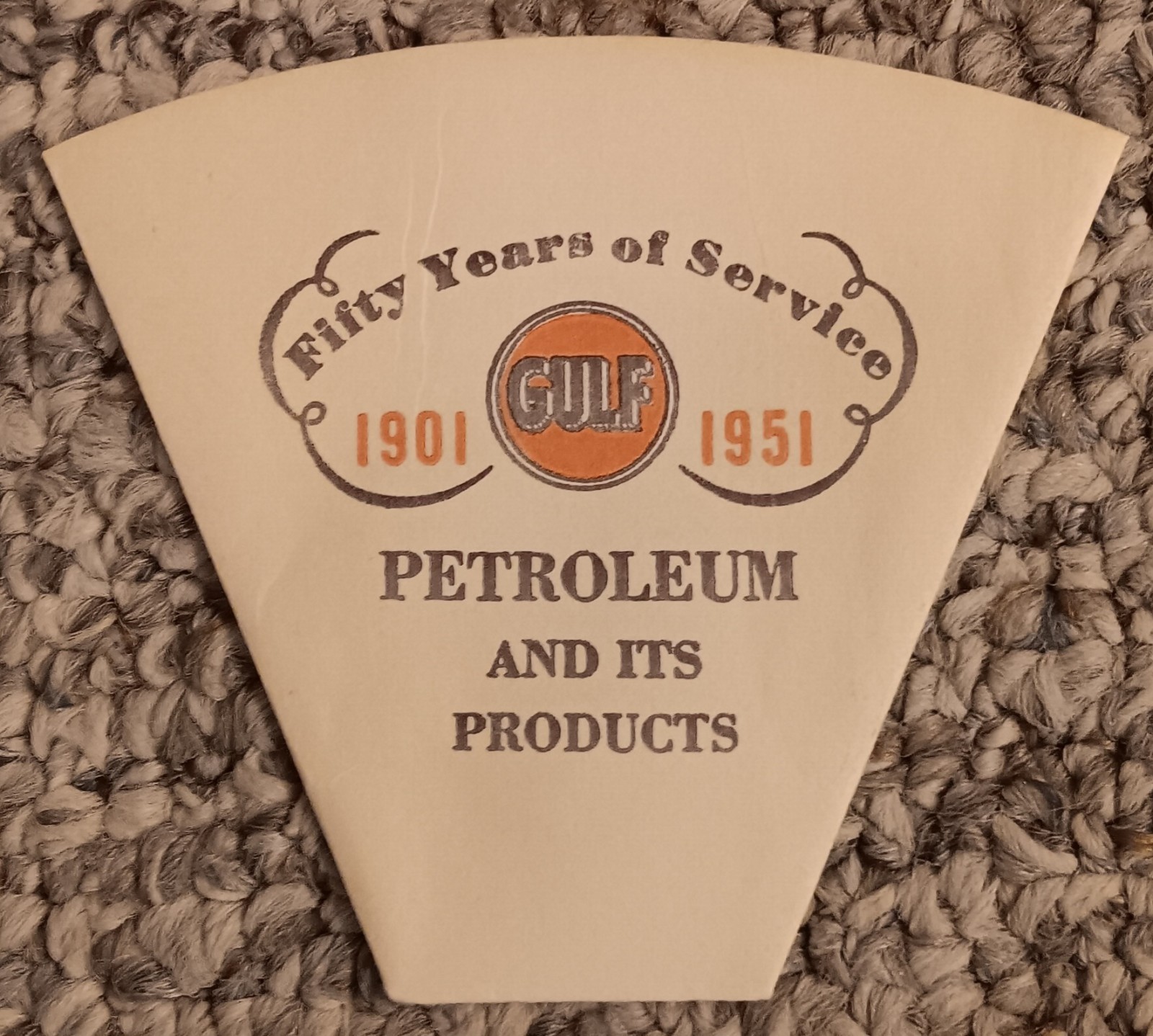 Vintage 50 Year Anniversary 1901 1951 Gulf  Petroleum Service Unused Paper Cup