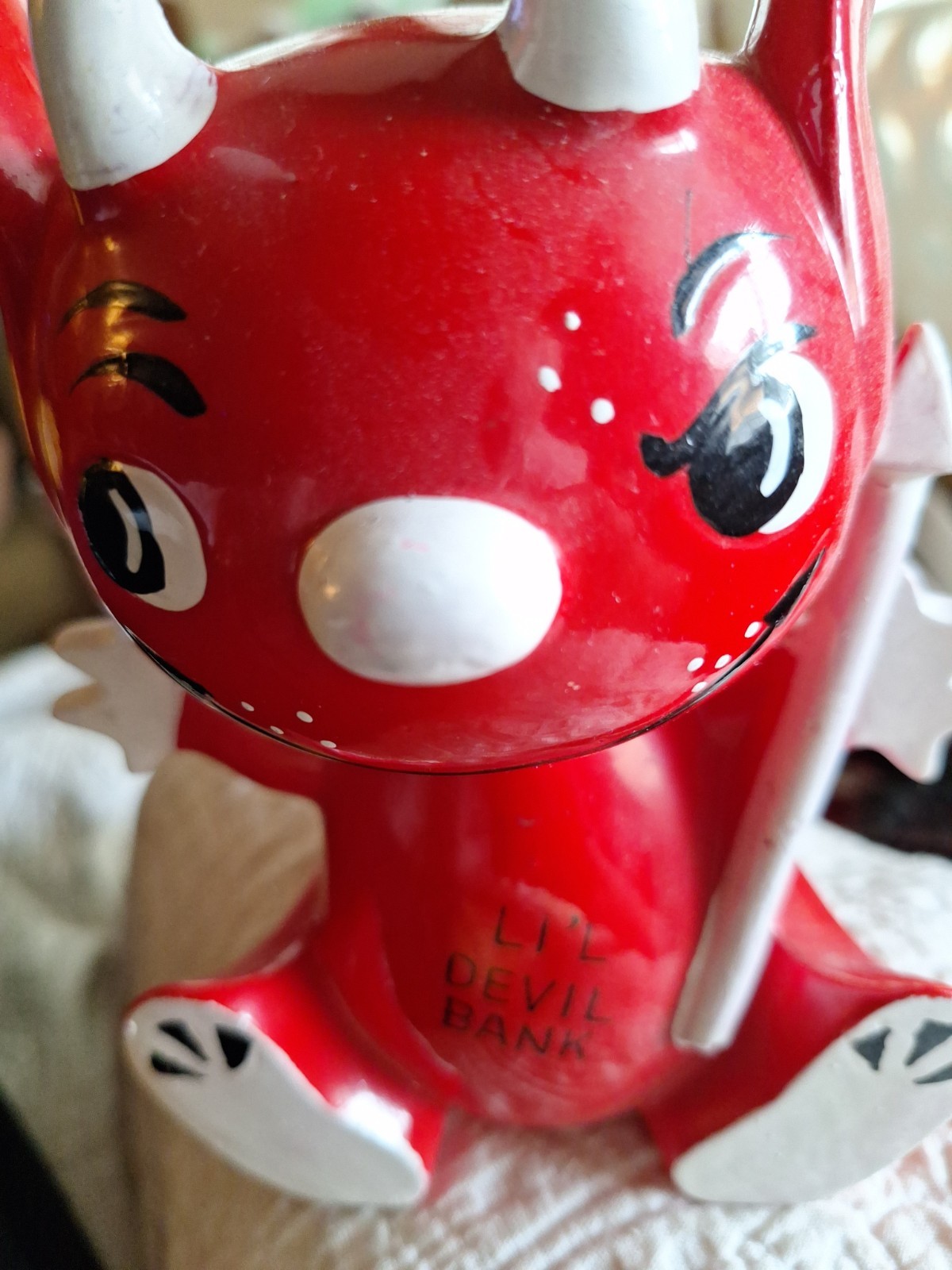 Vintage Li'L Red Devil Bank - Paint Rubs