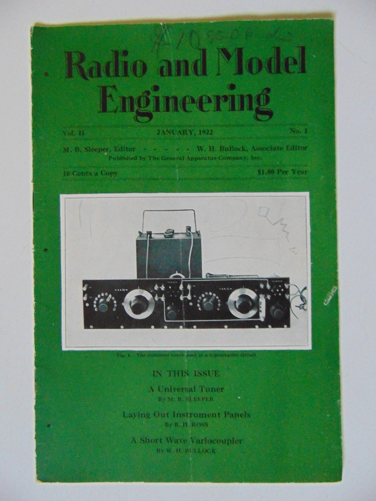 Vintage Original January 1922 Radio and Model Engineering
