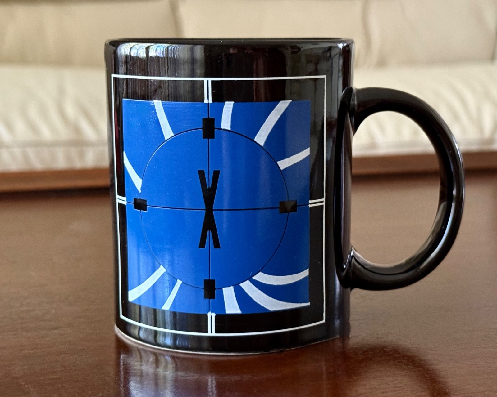 Vtg 1995 The X-Files Collectible Coffee Mug Black & Blue White Text Trust No One