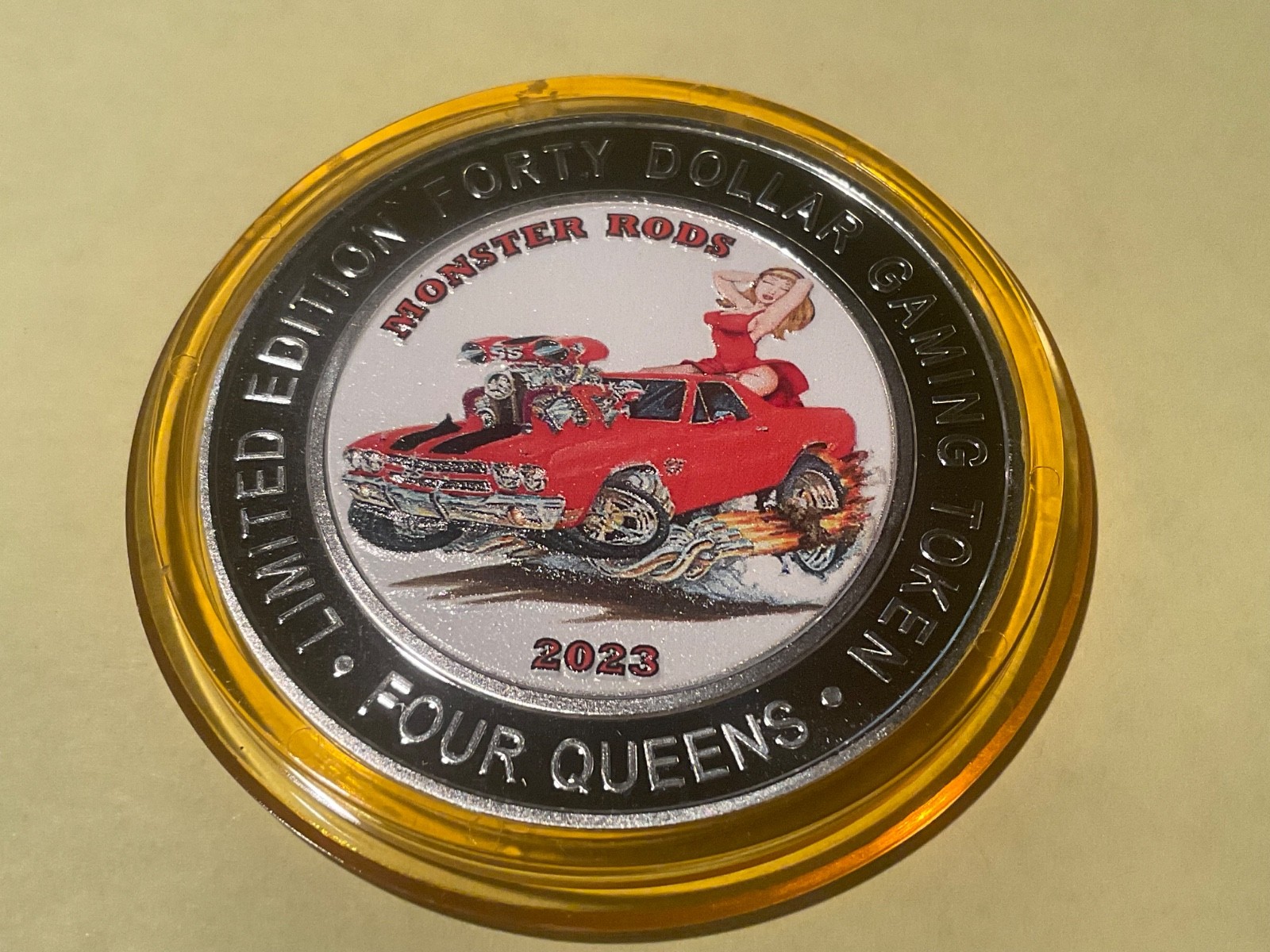 2023 Four Queens $40 Monster Rods .999 Silver Casino Strike Hot Rod Vegas