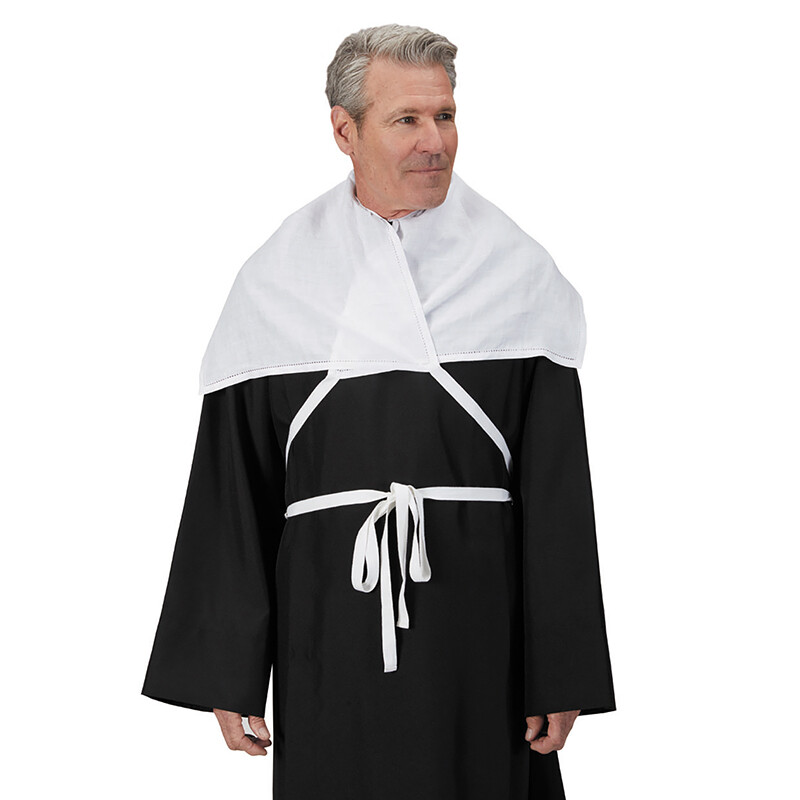 Set of 3- Priest Amice 100% Linen Hemstitched Embroidered Cross Vestment