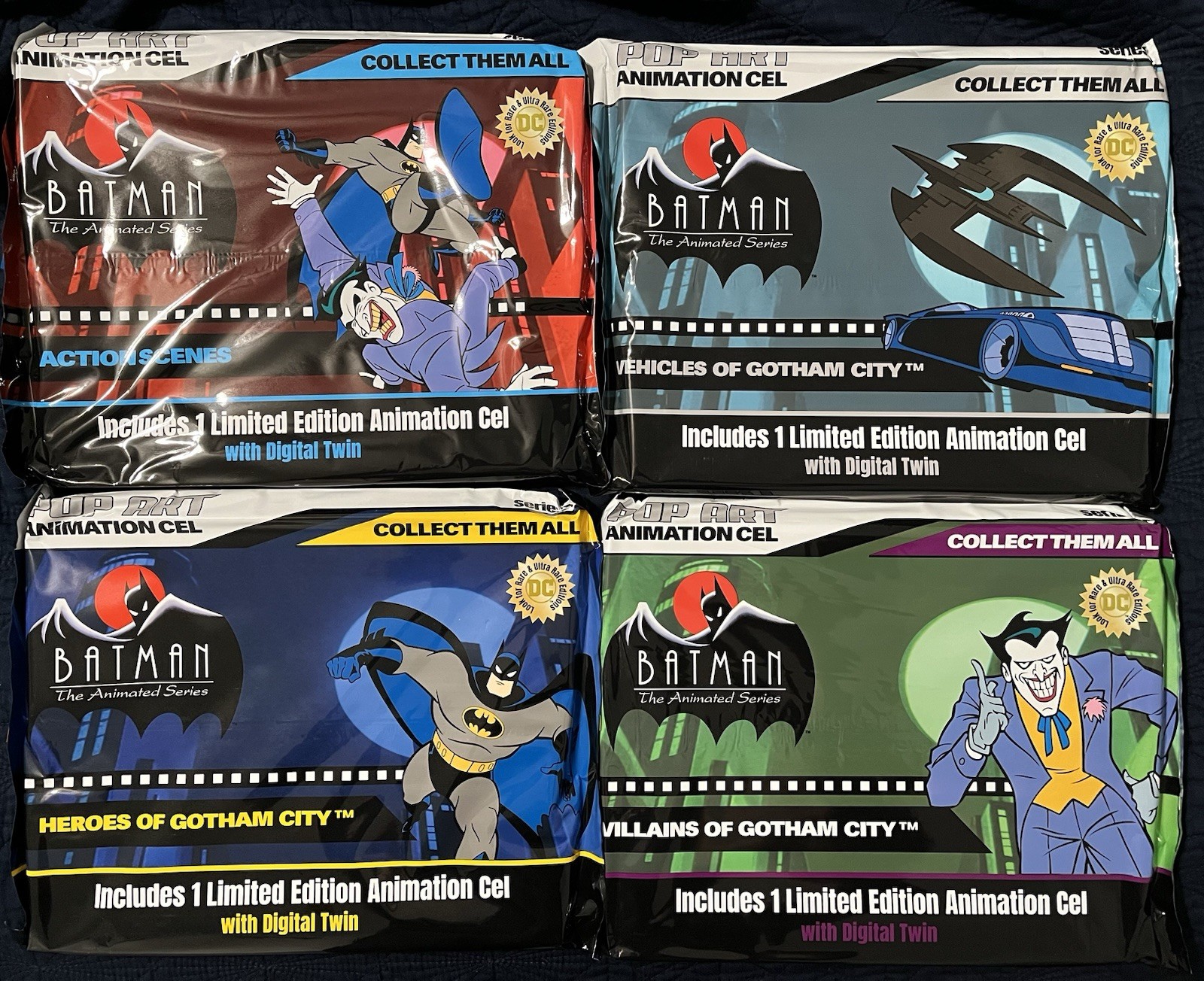 Pop Art Batman The Animated Series Animation Cel Series 1 - Set of 4 Sealed
