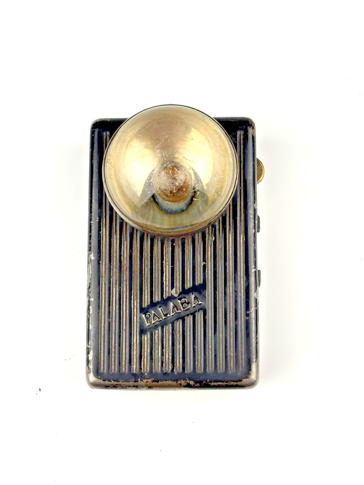 Vintage Palaba Pocket Flashlight 1930s-1950s Art Deco Ribbed Metal Case Czechosl