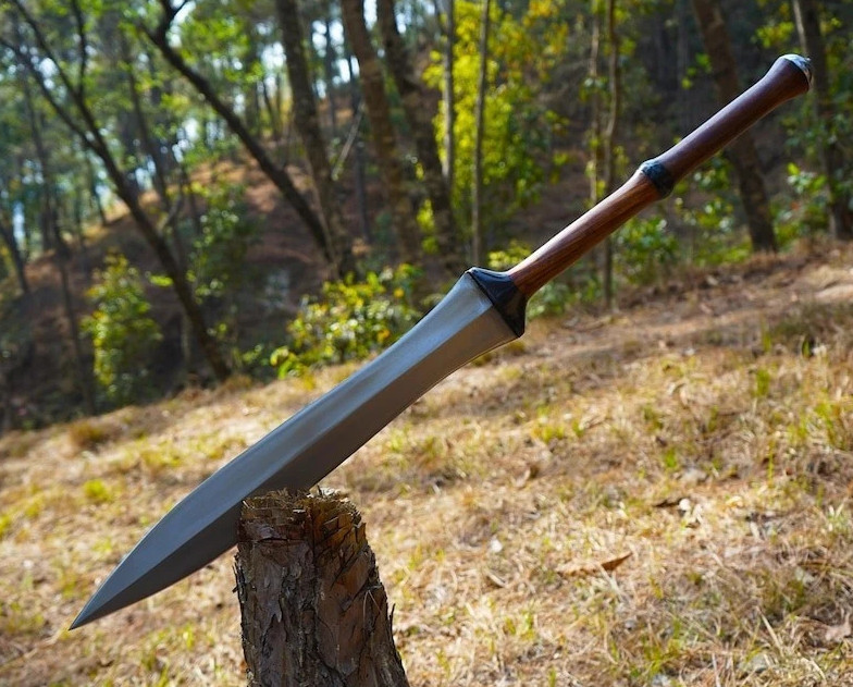Custom Handmade 5160 Carbon Steel Blade Zulu Iklwa Spear | Hunting Spear Camping