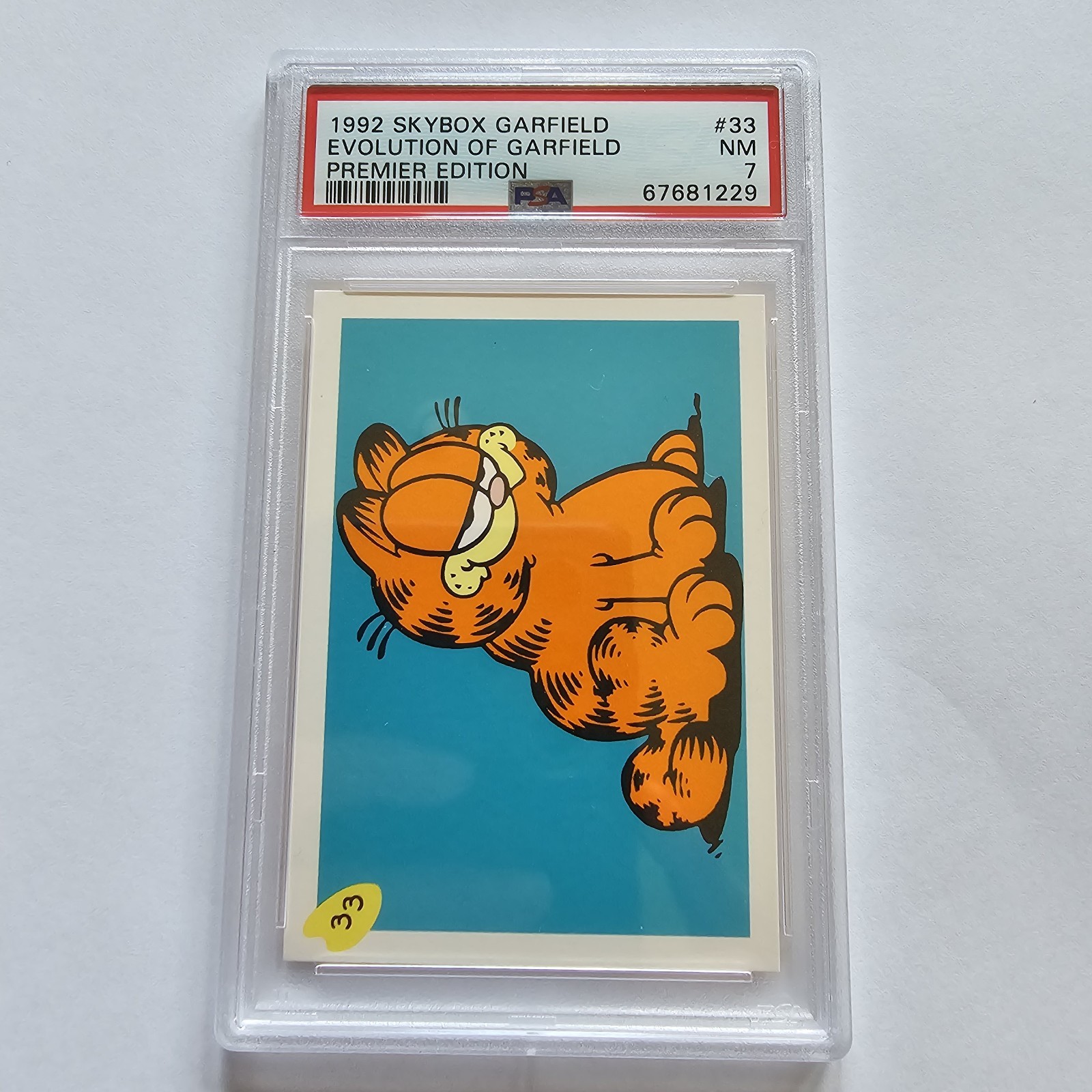 1992 Skybox Garfield Premier Edition #33 PSA 7 Mint Vtg Card Evolution Of Vtg 