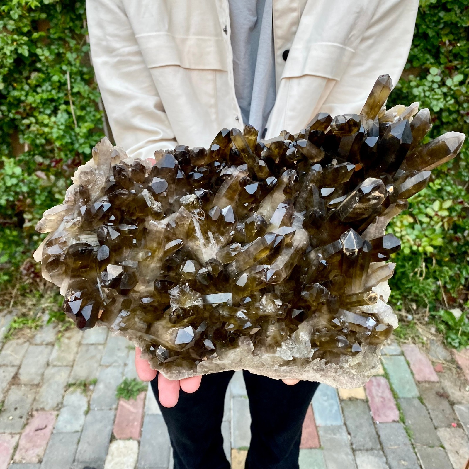 12.6LB Tea black Crystal quartz Cluster Mineral Specimen Healing reiki