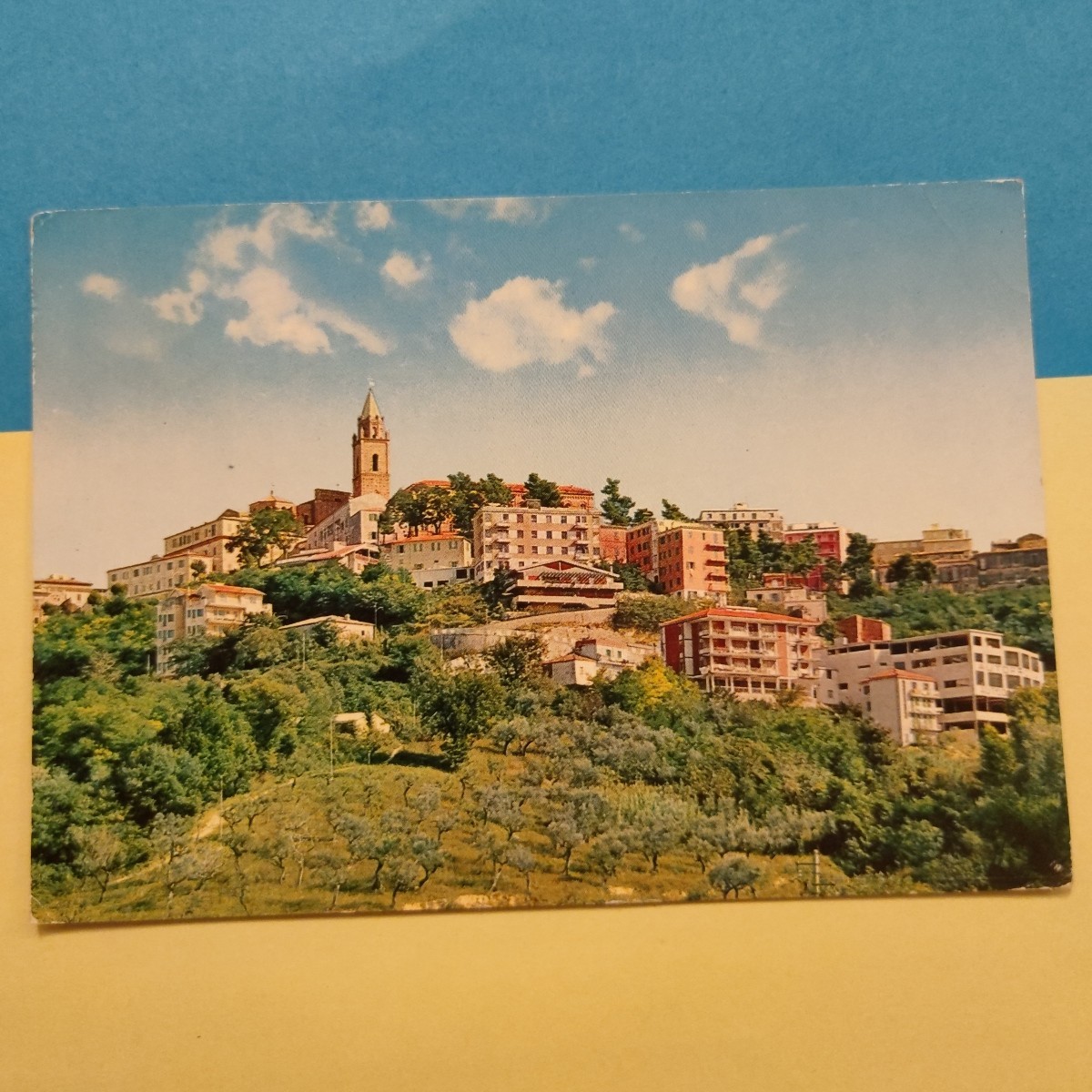 CHIETI PANORAMIC VIEW OLD COLOR POSTCARD TRAVELLED WITH STAMP