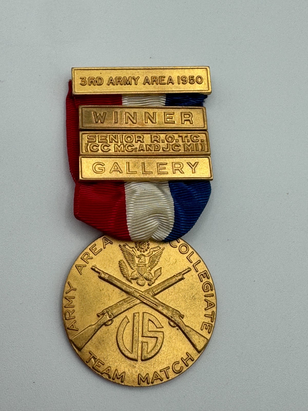 1950 Medal 3rd Corps Area Intercollegiate Rifle Team Match Senior ROTC Winner