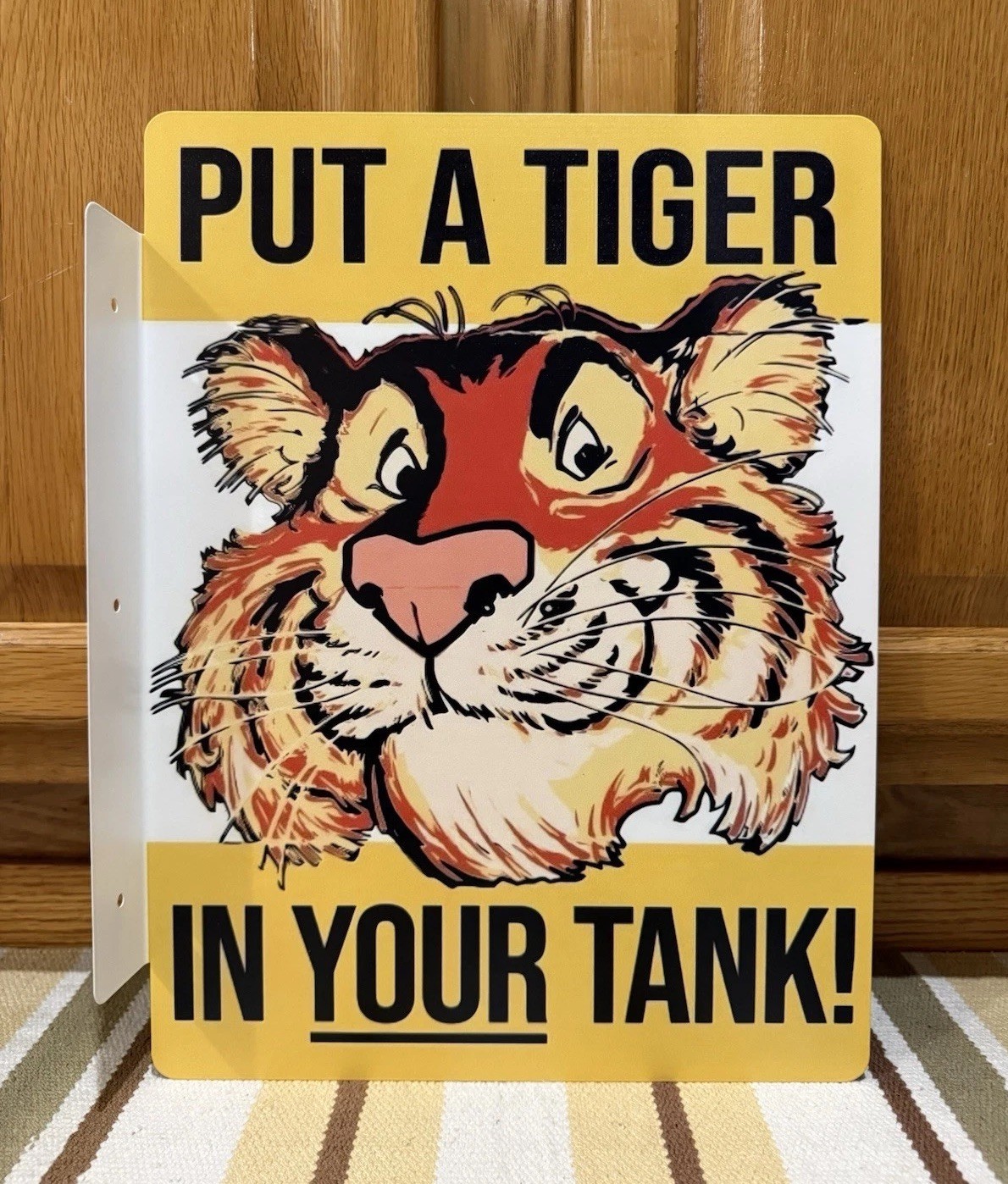 Esso Flange Sign Put A Tiger In Your Tank Double Sided Vintage Style Wall Decor