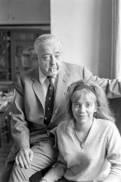 Jacques Prevert and his daughter Michele in Paris in 1963 Old Photo 1