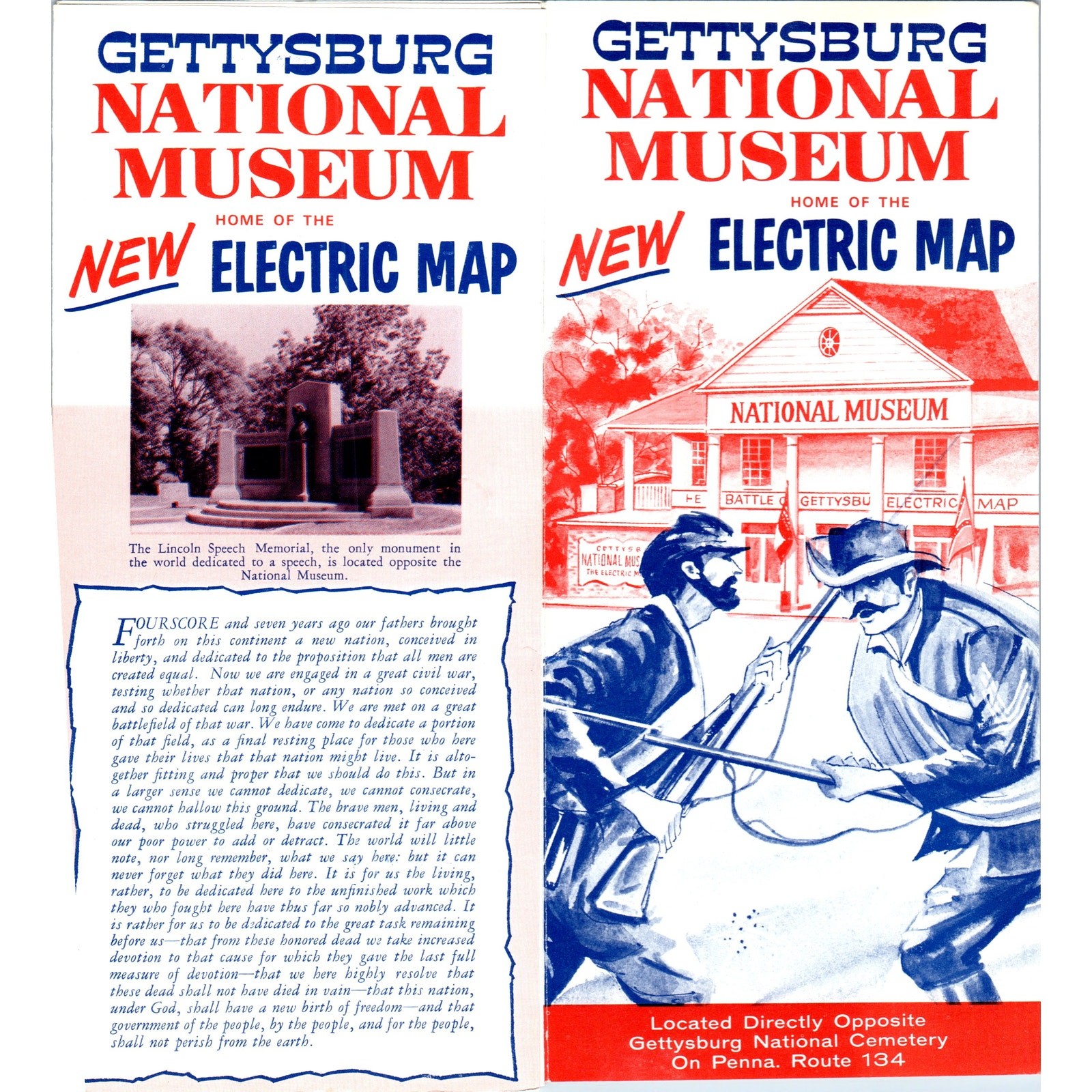 1970s Gettysburg National Museum Home of the Electric Map Brochure H5-4