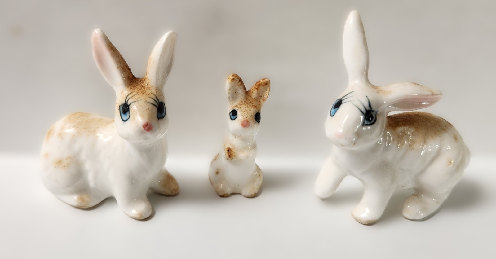 Vintage Hagen-Renaker Ceramic Miniature Bunny Rabbit Figurines Lot of 3