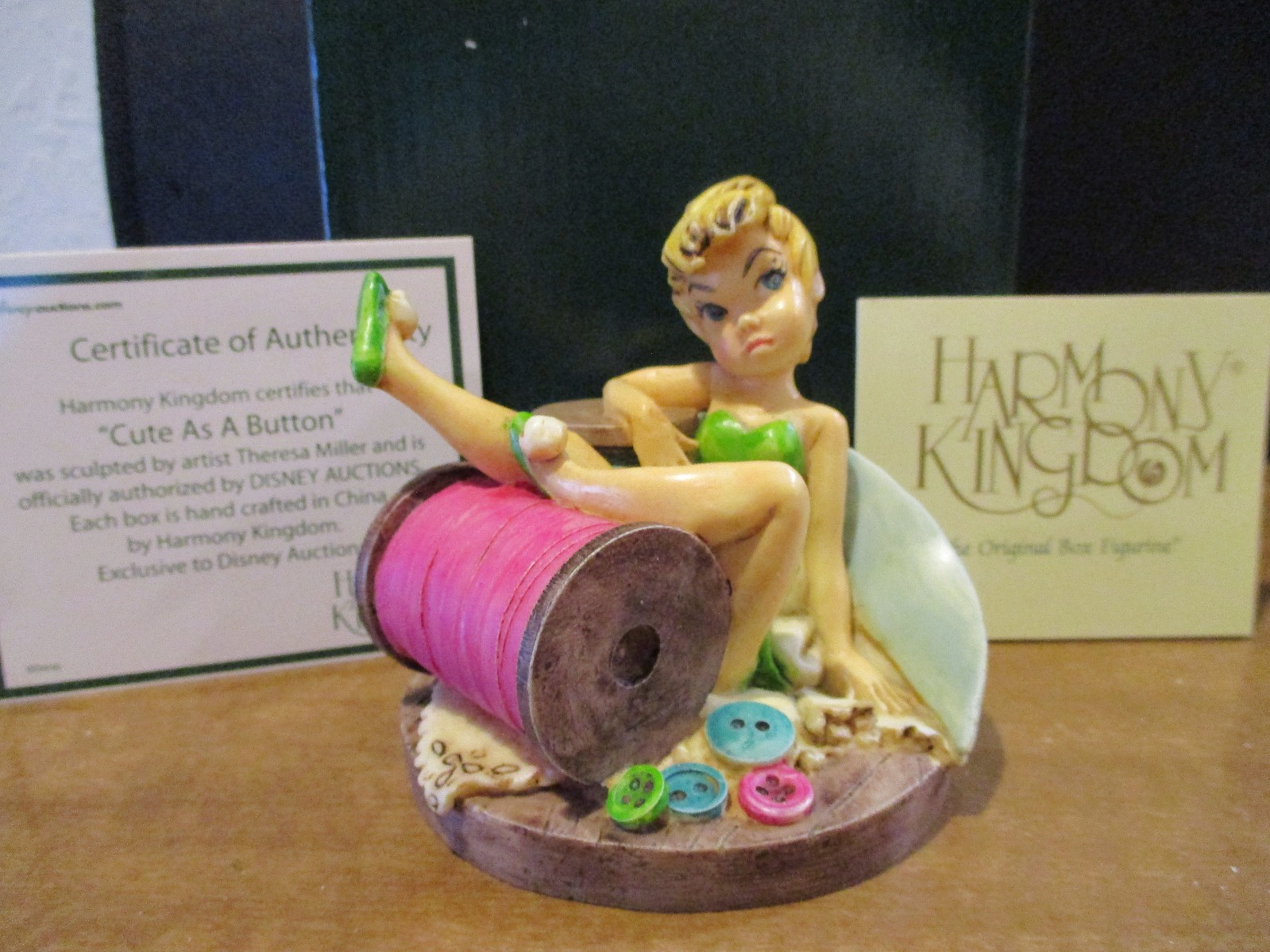 Harmony Kingdom Disney Cute as a Button Tinker Bell  LE 350 RARE