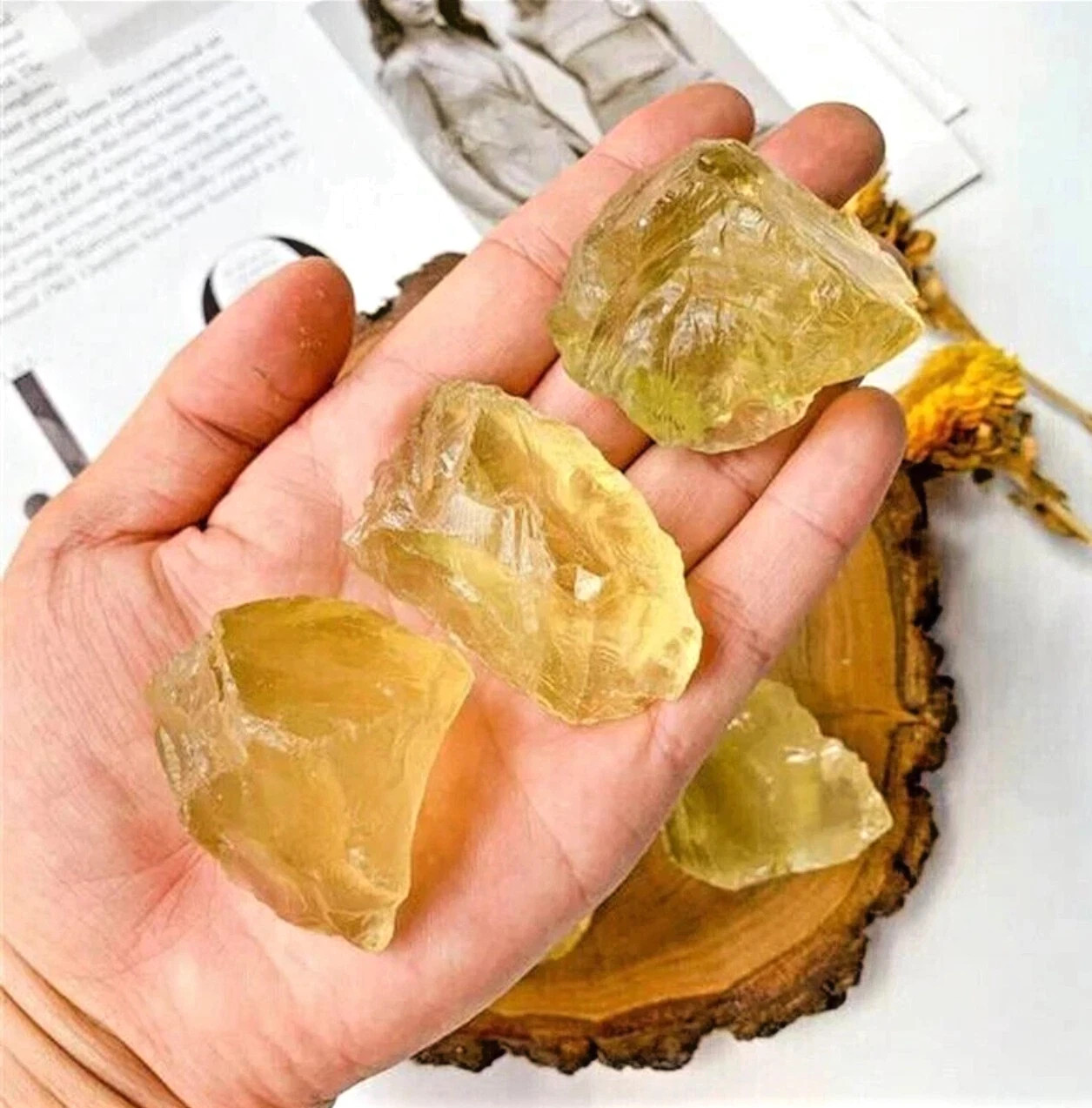 3PCS AAA+ Raw Citrine Stone Natural Rough Citrine High Energy Attract Wealth USA