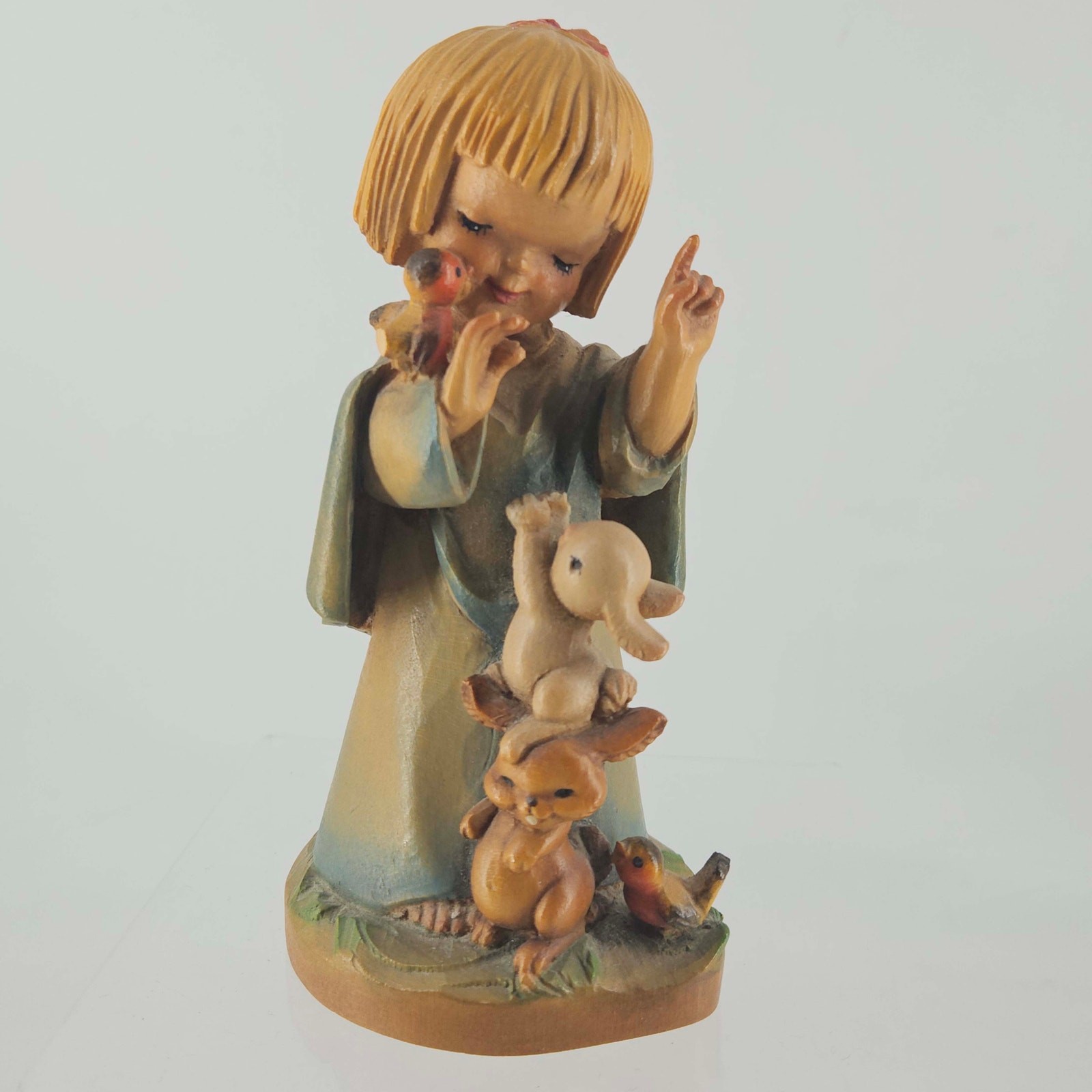ANRI FERRANDIZ Talk To The Animals Woodcarving Figurine Italian Signed