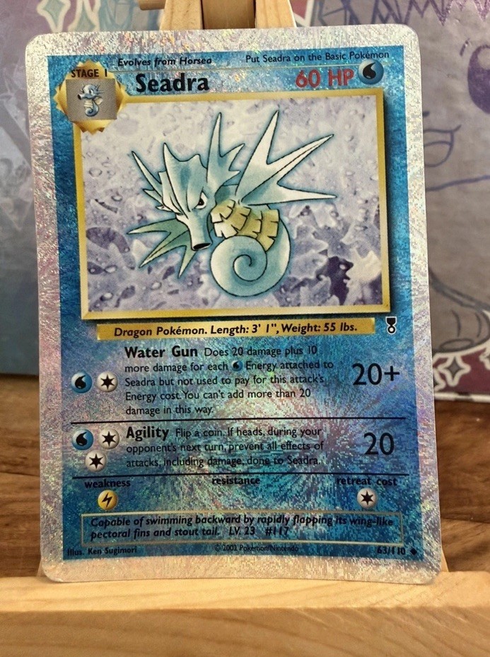 Pokémon Seadra Reverse Holo Legendary Collection 63/110 Vintage 2002 WOTC
