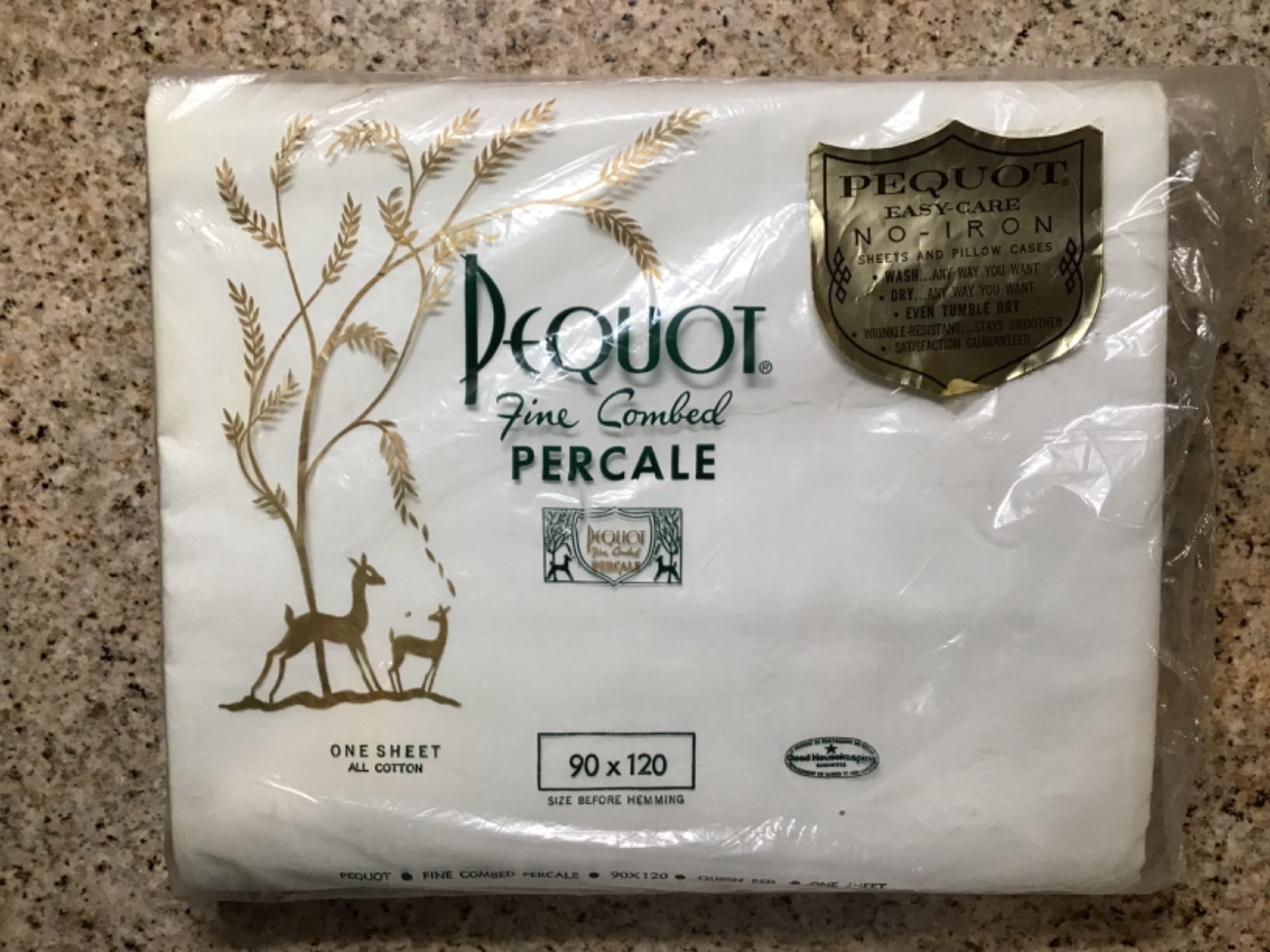 PEQUOT; FINE COMBED PERCALE- 90X120 100% COTTON QUEEN SIZE - ONE SHEET