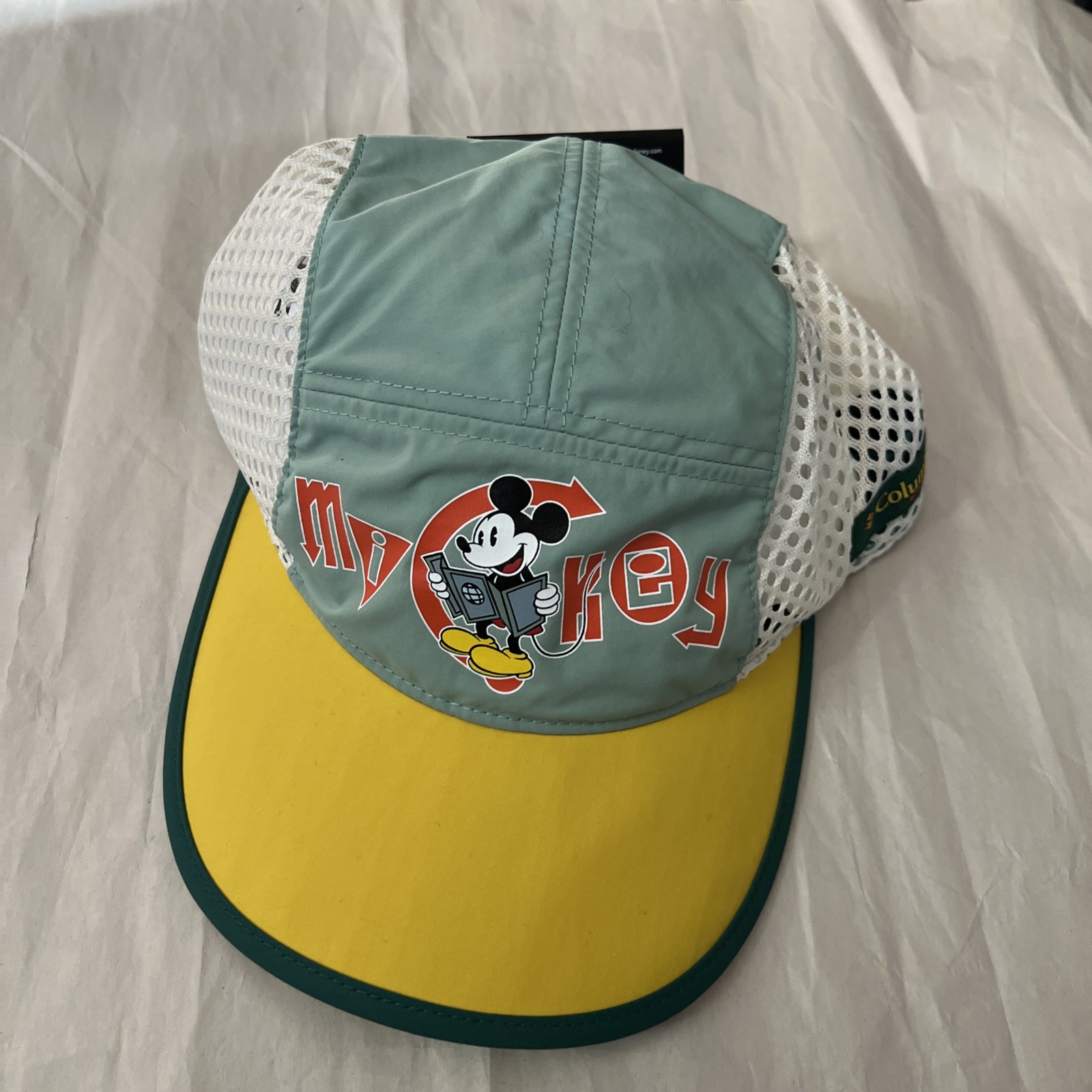 Columbia Disney PFG Mickey Mouse Mesh Hat Cap Green Yellow White One Size BNWT