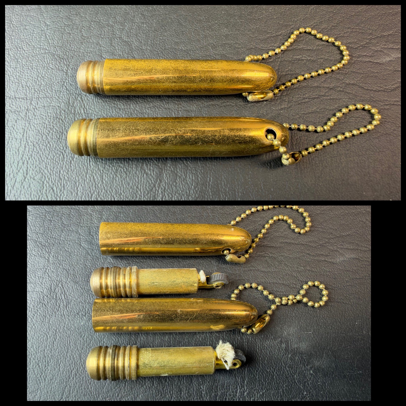 Two VINTAGE Bullet Keychain Lighters Made in Occupied Japan Novelty