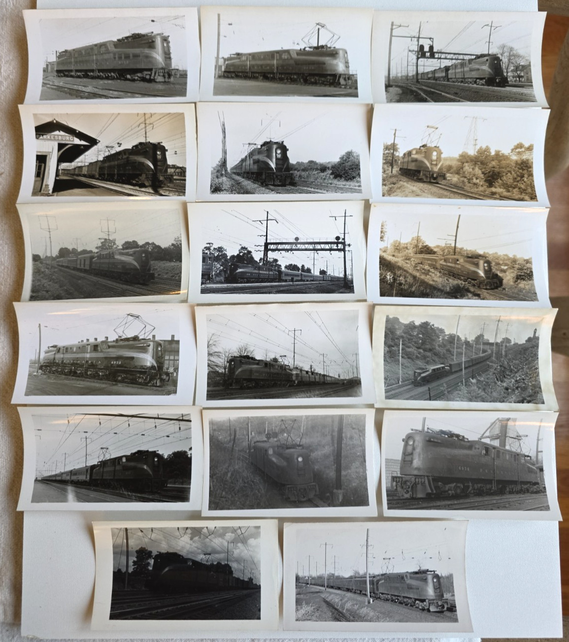C. 1940s Pennsylvania Railroad GG-1 Locomotive Snapshot Photo Lot Of 17