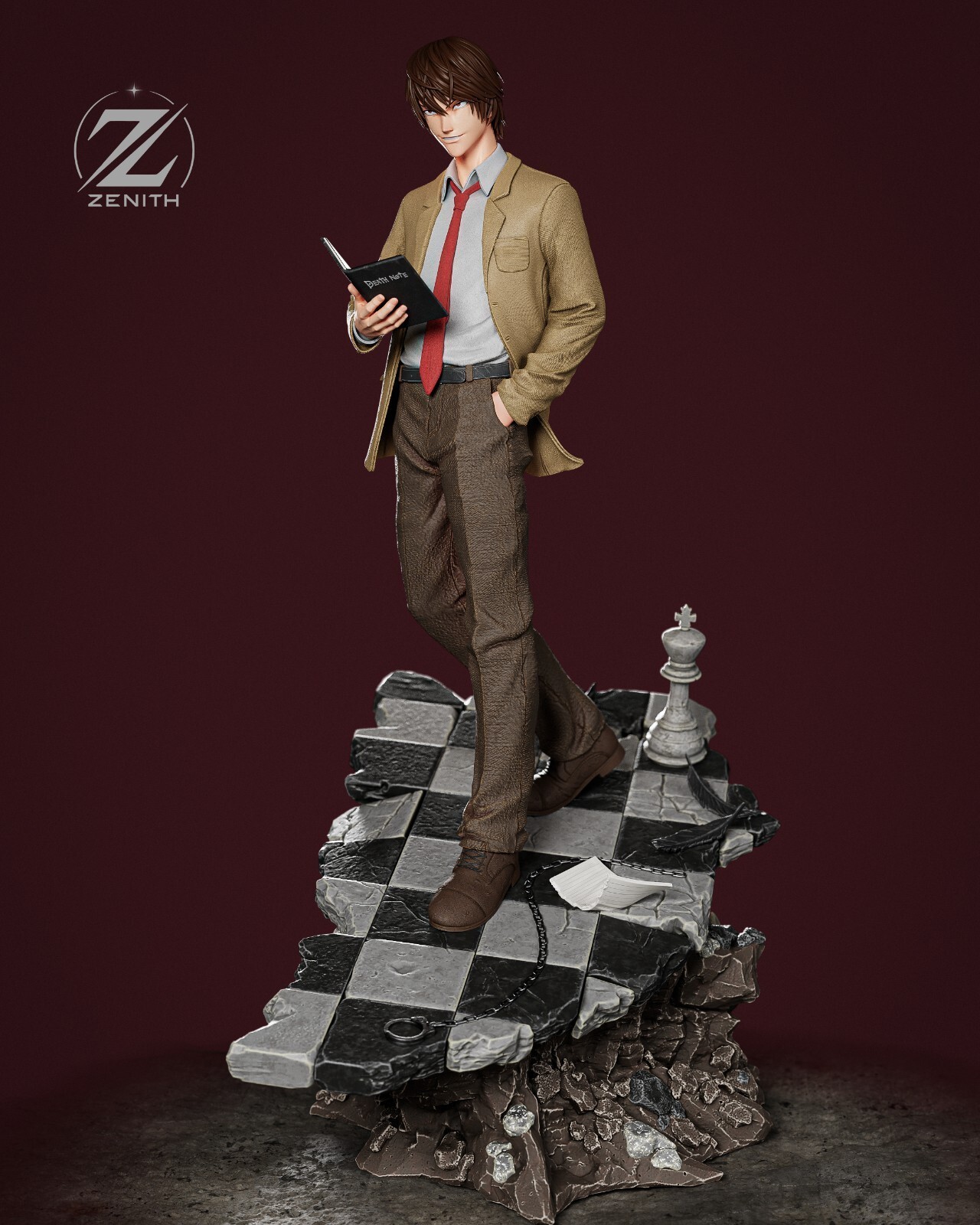 1:8 Light Yagami Death Note Fan Art UNPAINTED Resin Garage Kit Kira Statue