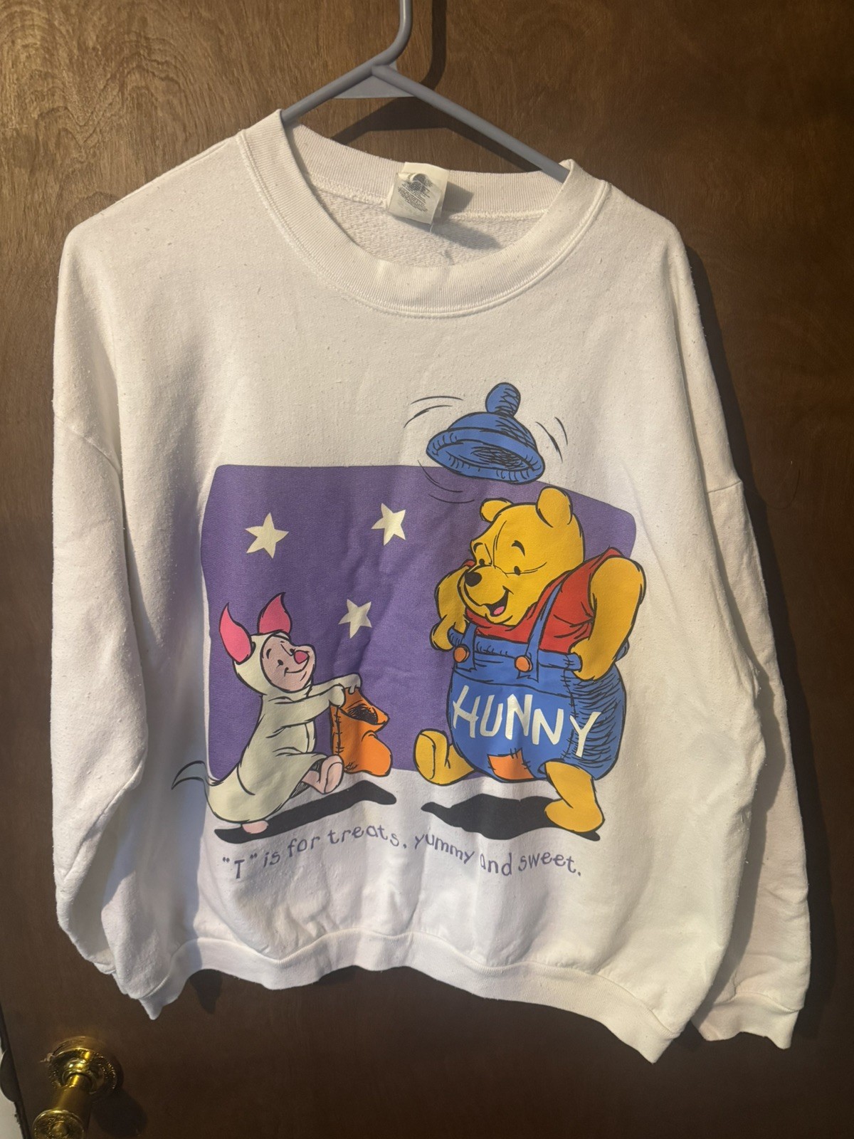 Vintage Halloween Winnie The Pooh & Piglet Disney Crewneck Sweatshirt XL Hunny 
