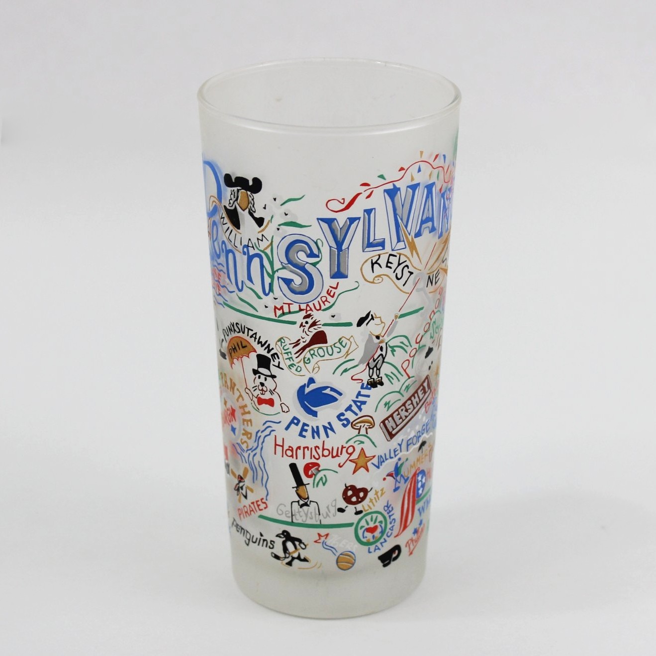 2004 Catstudio Pennsylvania Souvenir Frosted Glass 6\