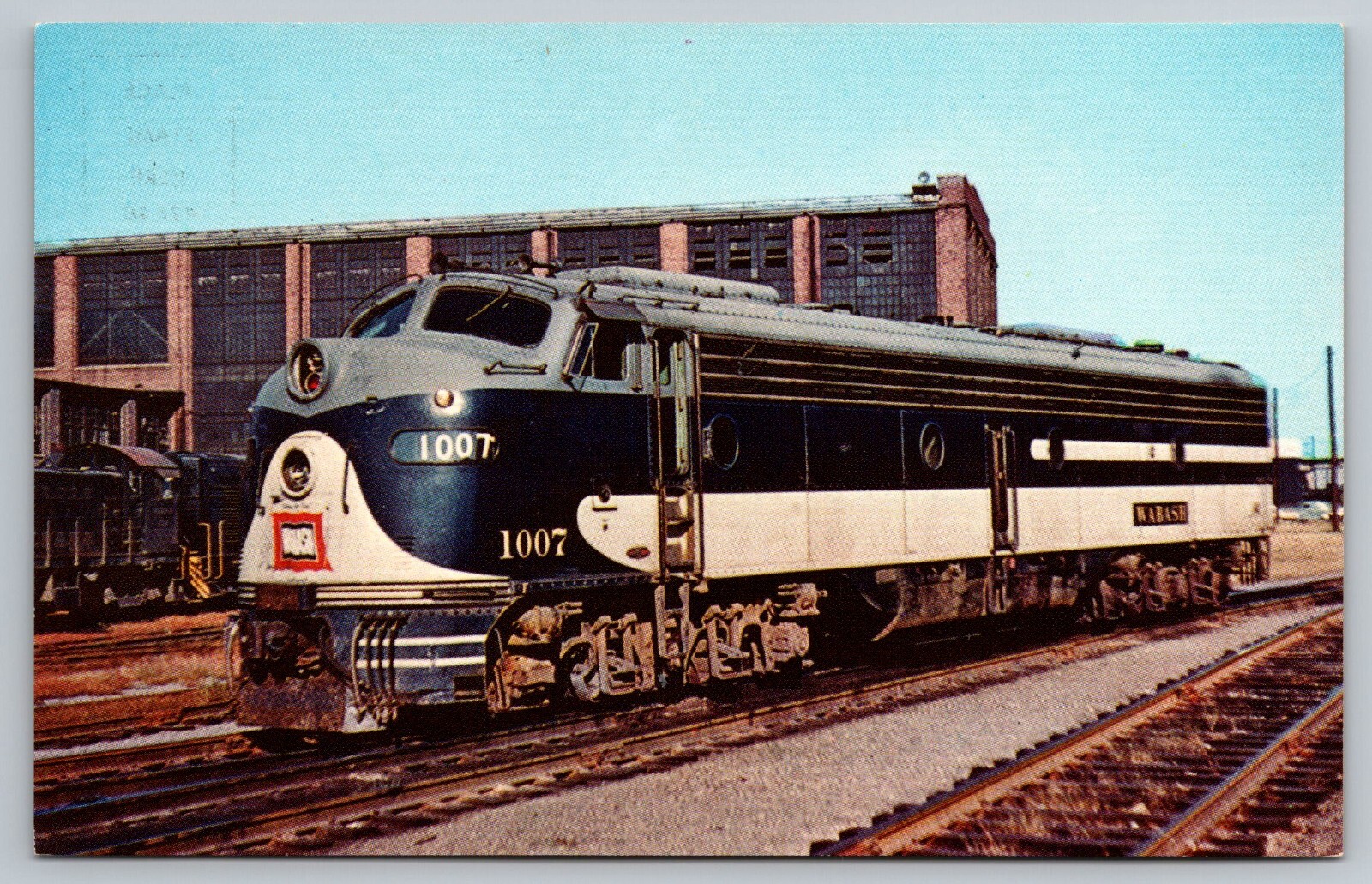 Postcard B 243, Wabash # 1007 at Decatur, Illinois, October, 1960