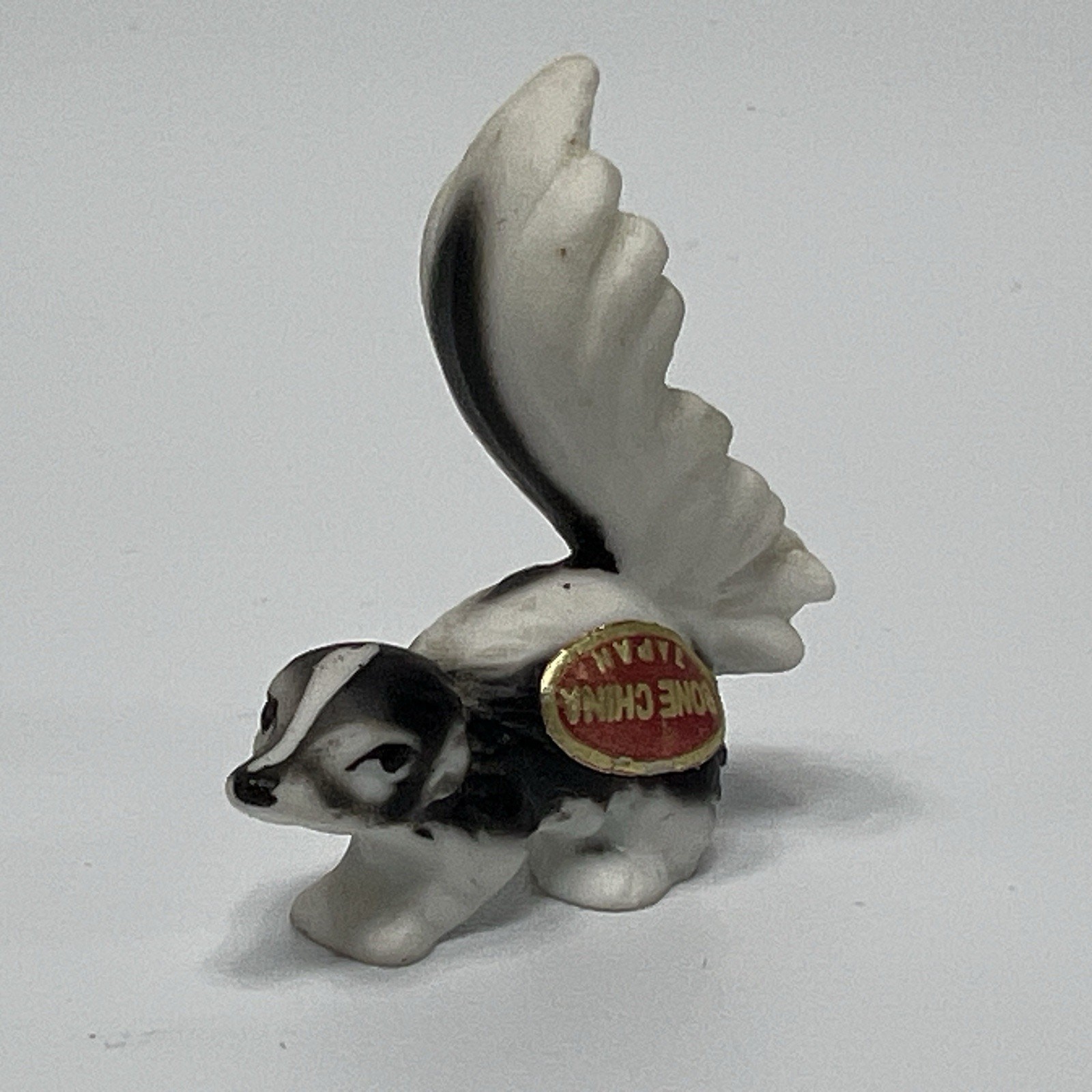 Vintage Miniature Bone China Skunk Figurine Japan 1\