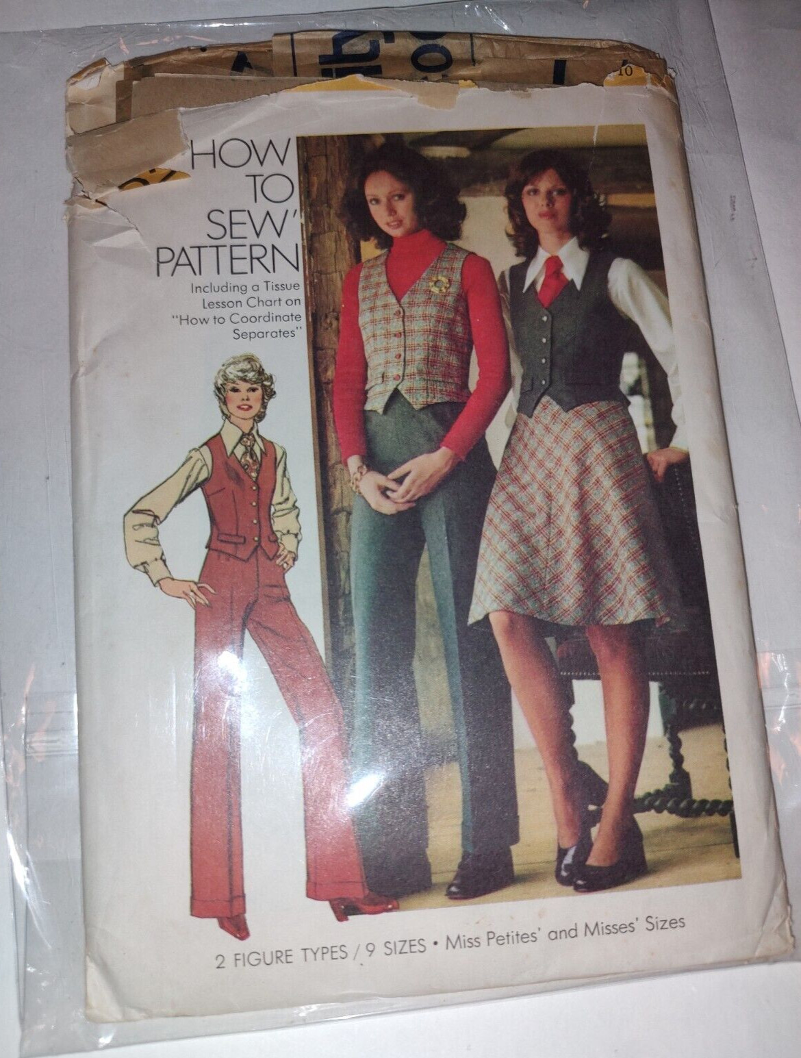 1972 Vintage SIMPLICITY 5206 Misses' Miss Petites Bias Skirt Vest Pants Size 10