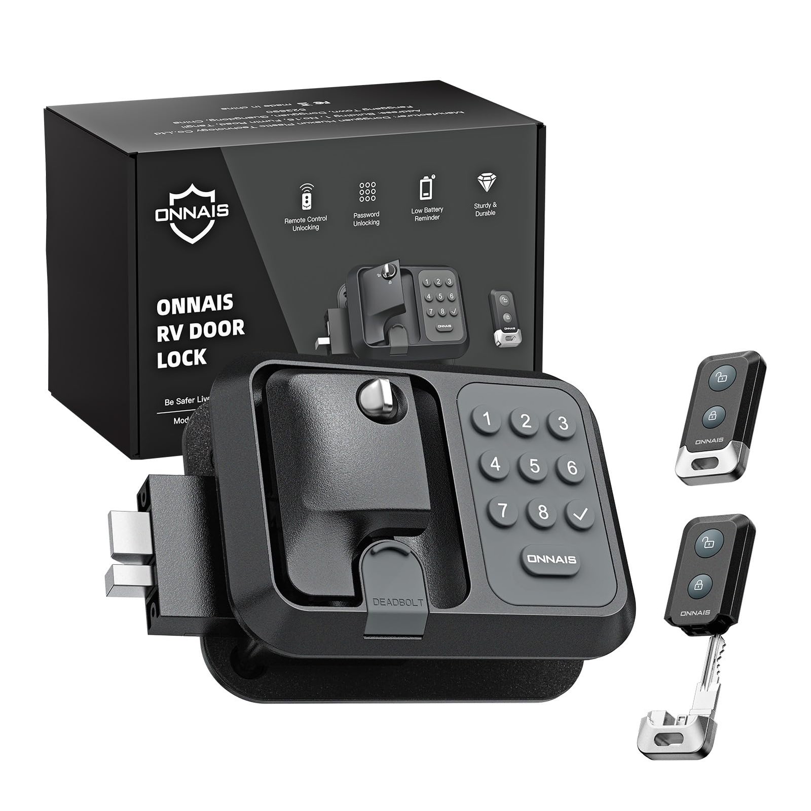 Keyless RV Door Lock with Password  Remote for Trailers and 5th Wheels