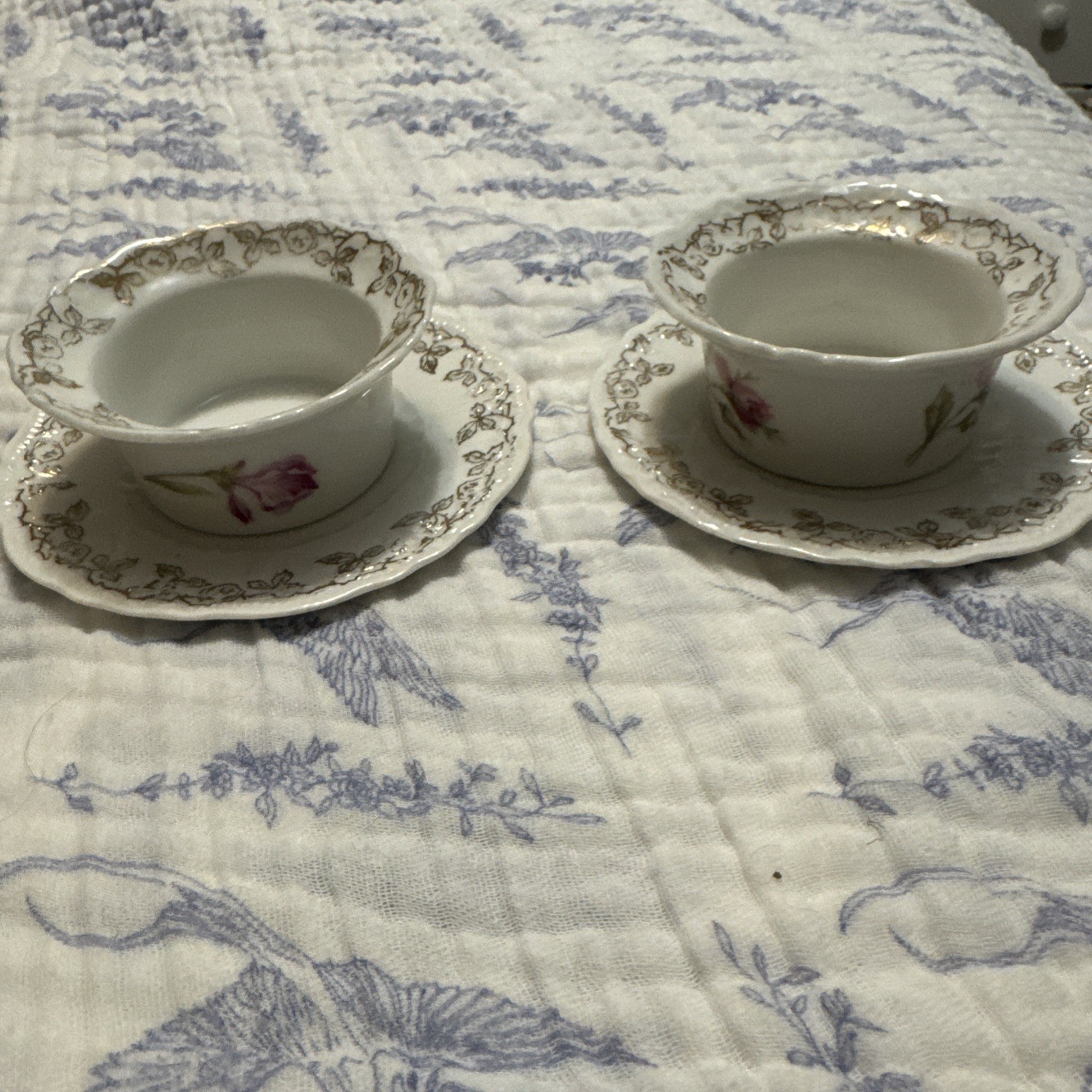 Beautiful Vintage Dessert Bowl and Saucer Germany Weimar Set Of Two