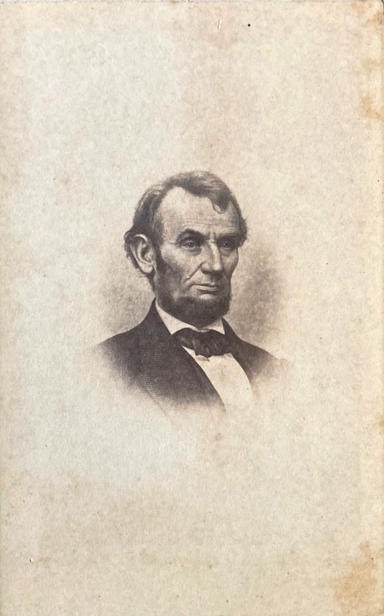 RARE  CIVIL WAR U.S. PRESIDENT ABRAHAM LINCOLN FEB. 9, 1864 (O-92) CDV PHOTO