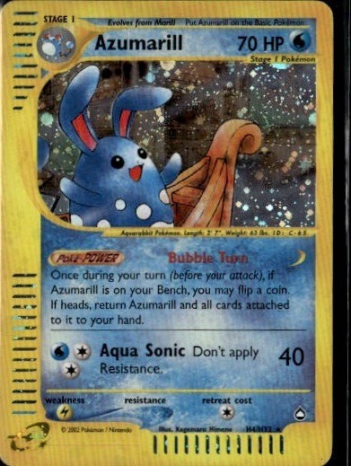 Azumarill (H4) Holo Holo Rare Aquapolis H04/H32 NM
