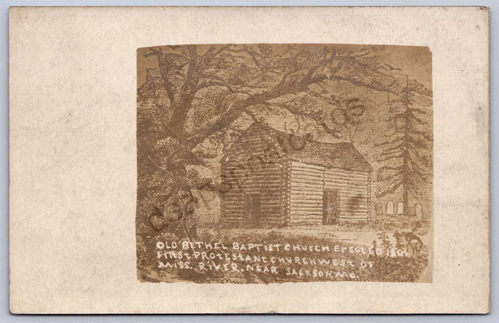 K36/ Jackson Missouri RPPC Postcard c1910 Old Bethel Baptist Church 398