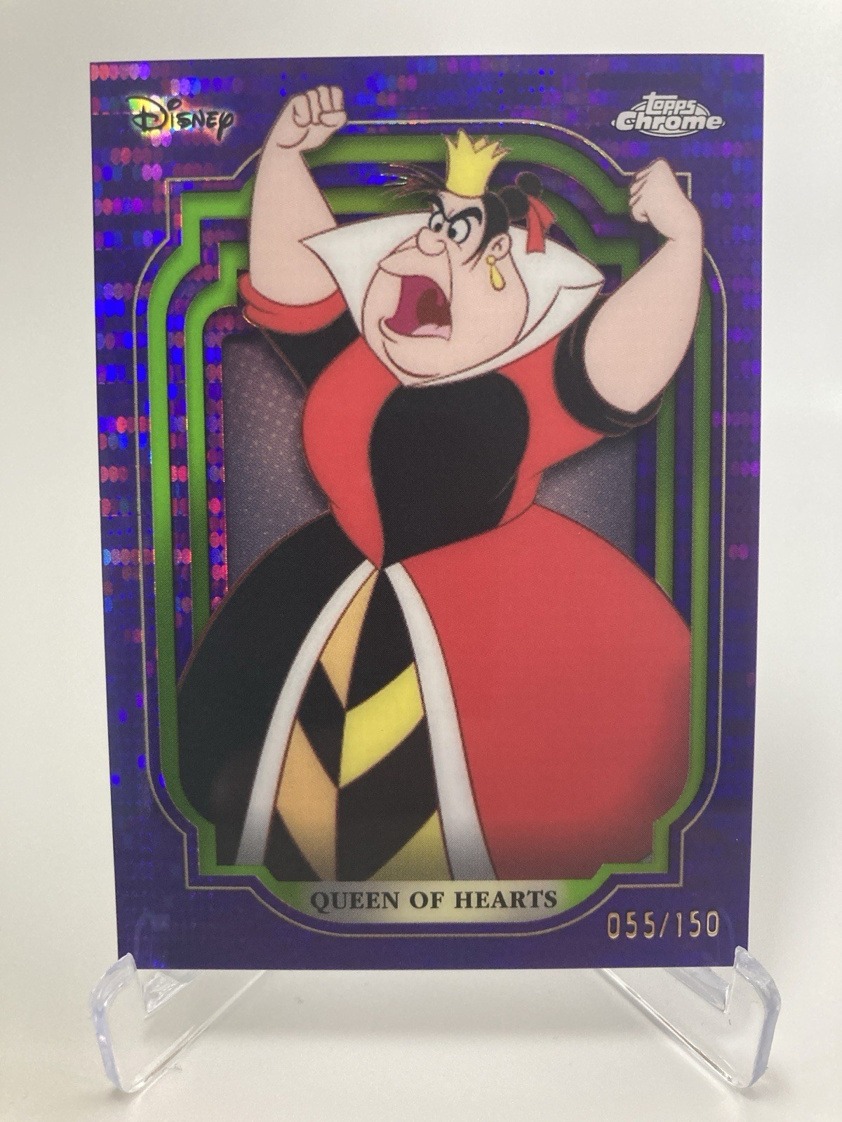 2024 Topps Chrome Disney Queen of Hearts Purple Green Pulsar Refractor /150