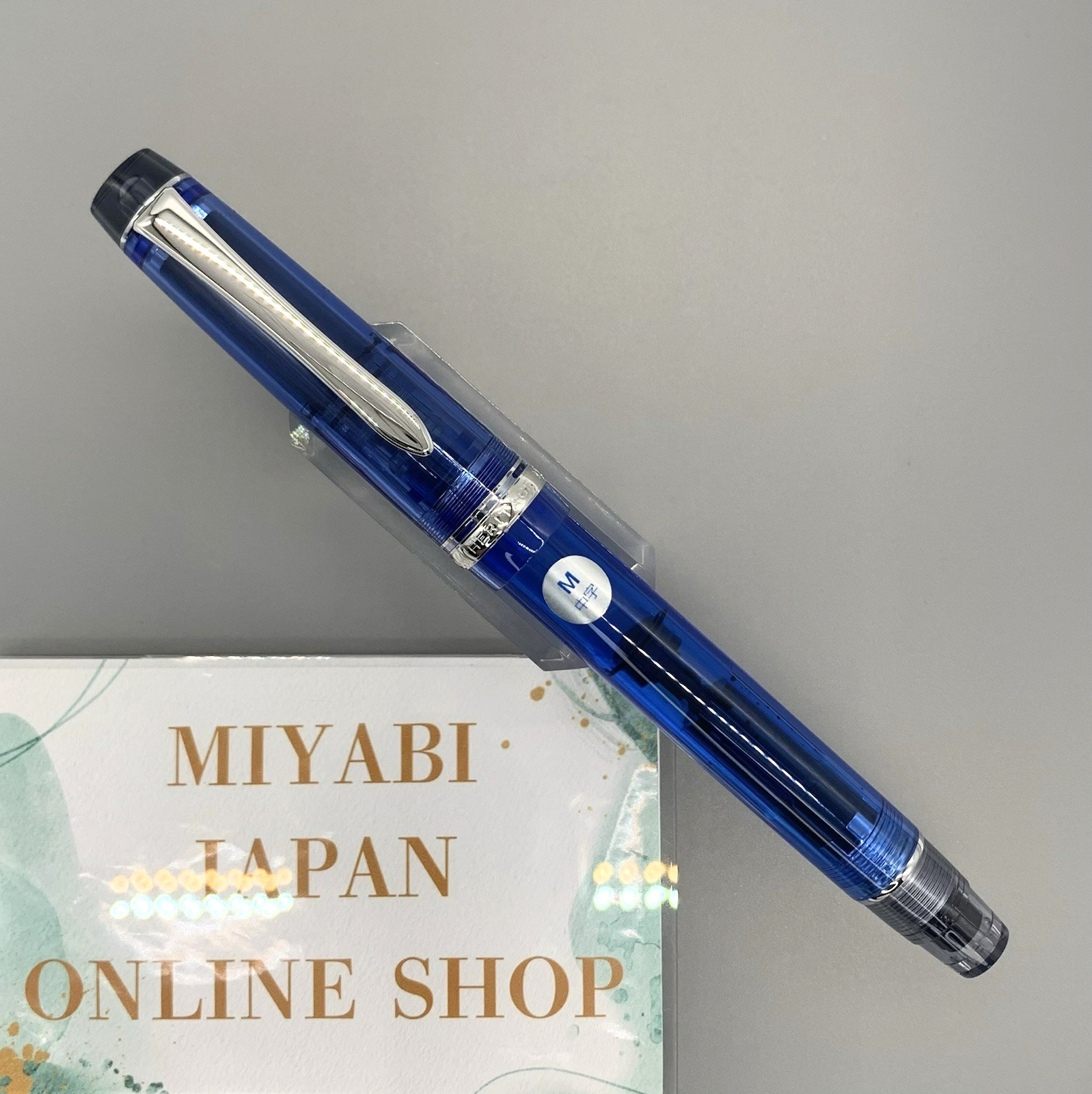 PILOT Custom Heritage 92 Fountain Pen Blue Demo 14K Gold M Nib Piston Fill NEW