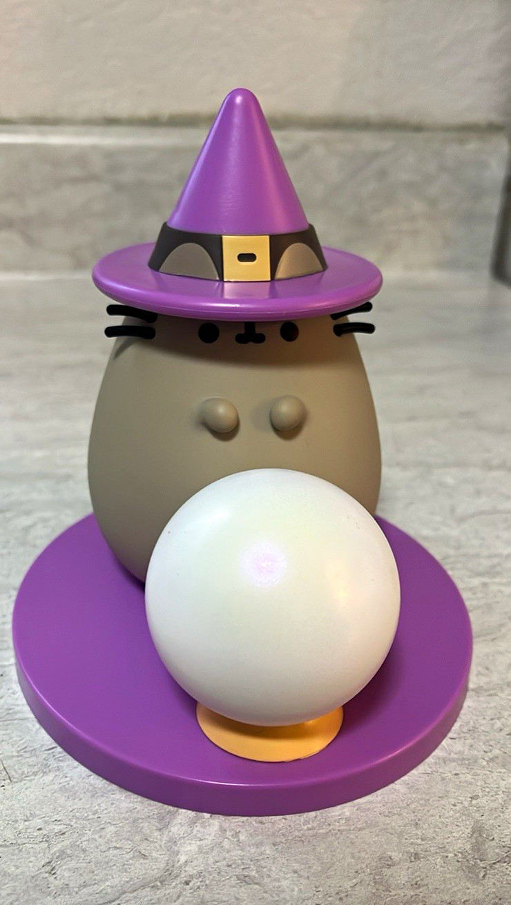 Pusheen Witch Figurine with crystal ball 6x5 inch