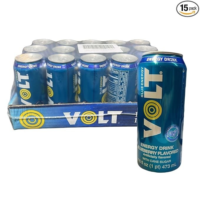 VOLT Blue Energy Drink 15 pcs Case 16 fl. oz. - Blueberry flavor VOLT Blue Energy Drink 15 pcs Case 16 fl. oz. - Blueberry flavor