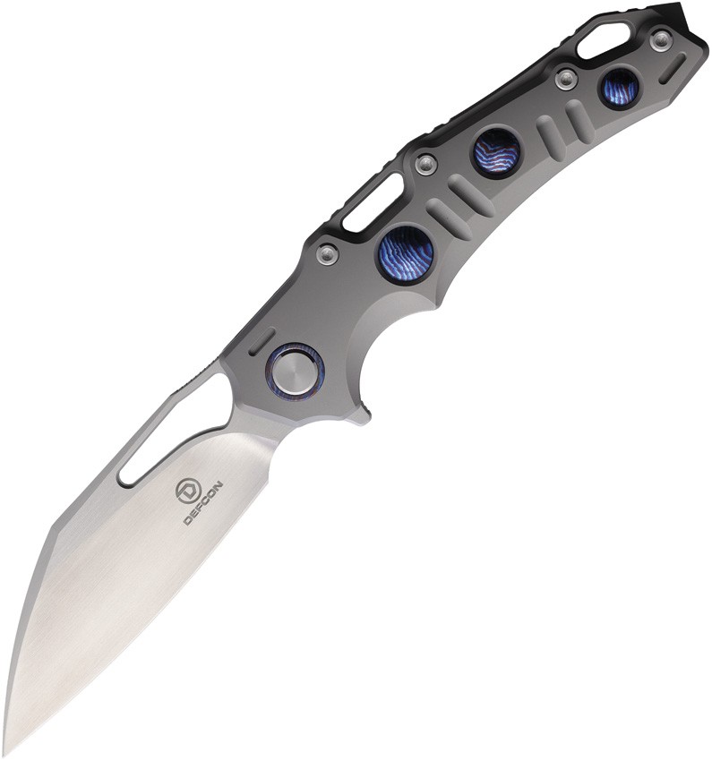 Defcon Gravity Framelock Gray Folding Knife 3.5in Blade