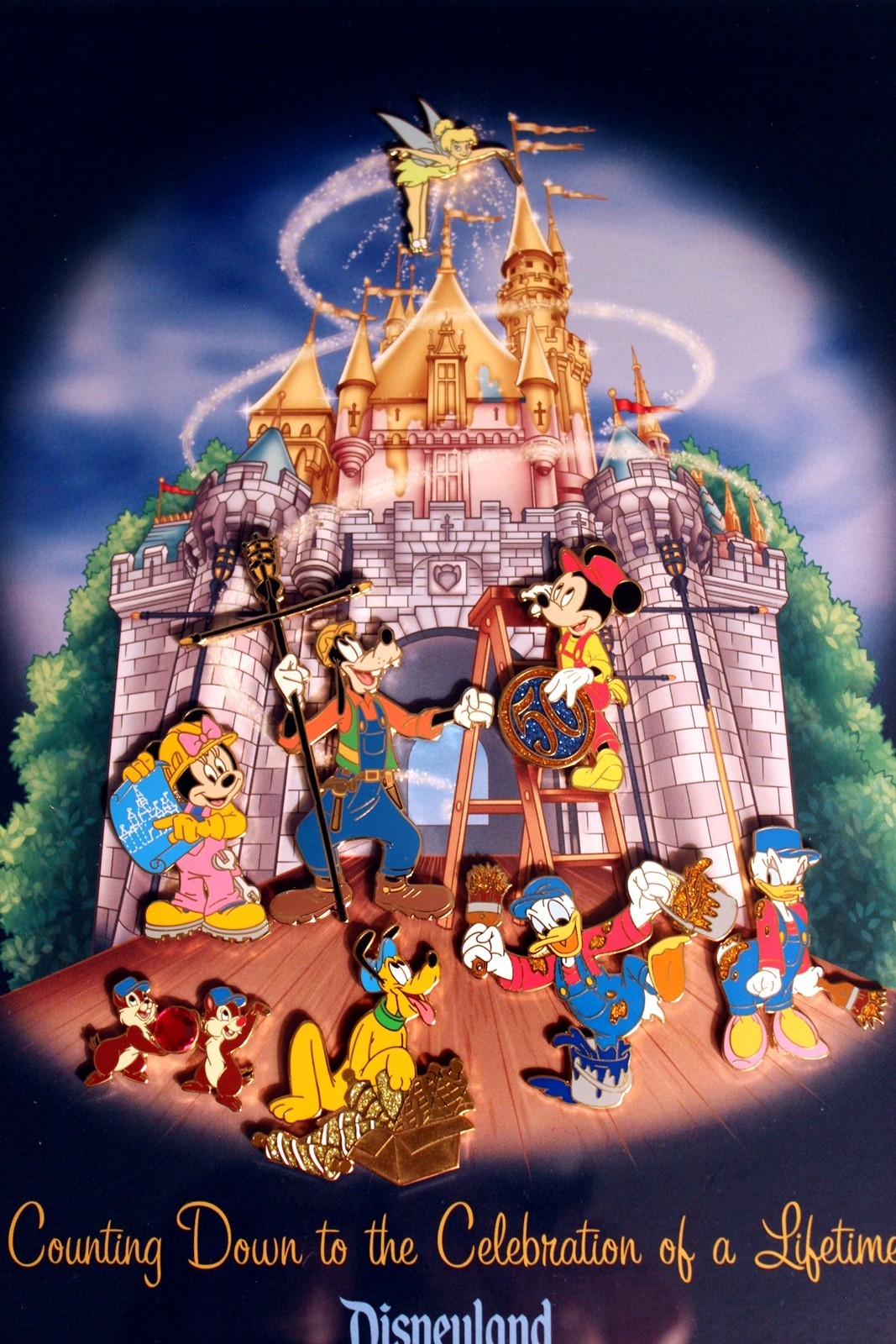 Disneyland 2005 Counting Down to the Celebration of a Lifetime Framed LE PIN SET