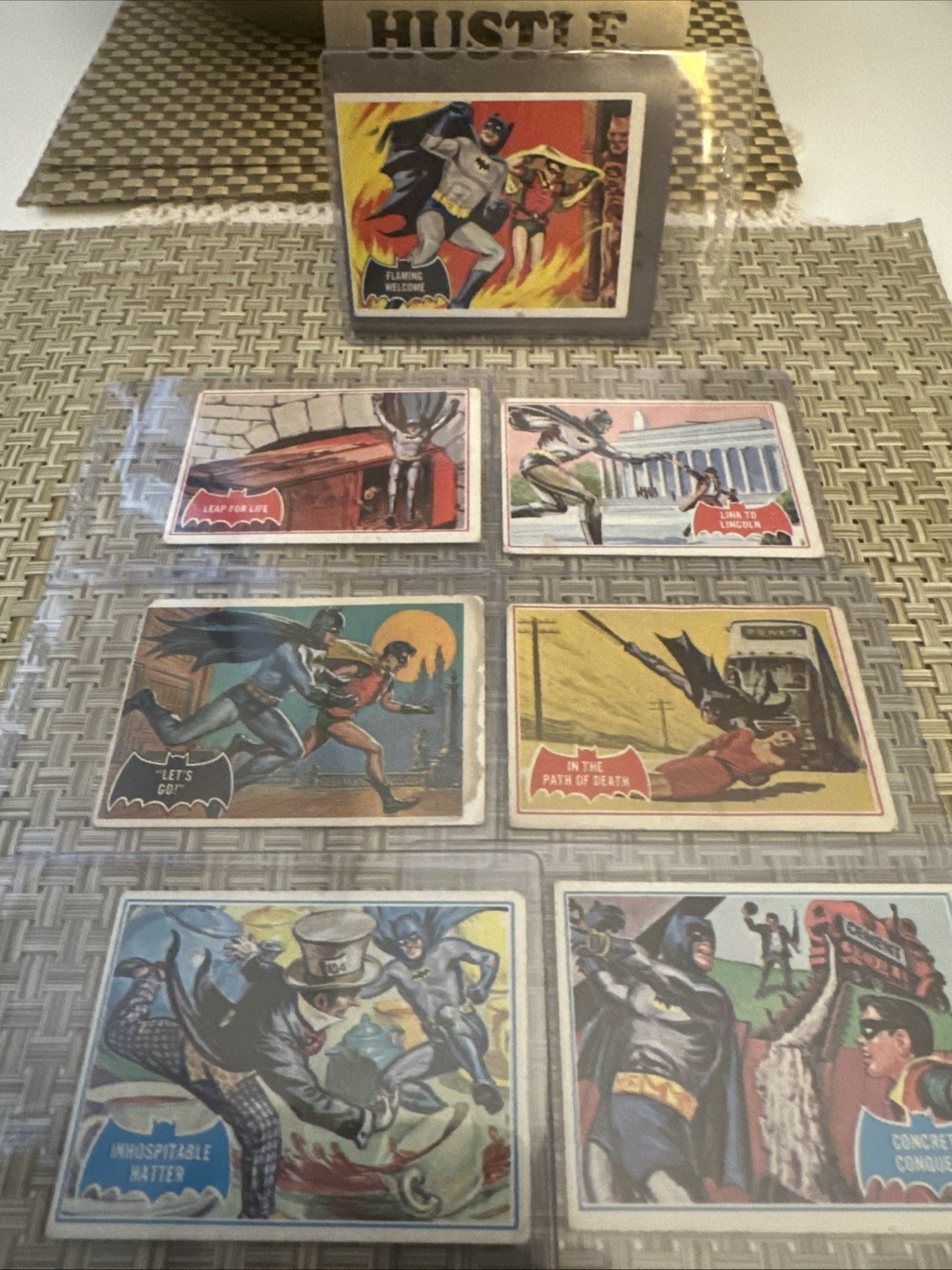 💥 Rare 1966 Topps Batman (7) Card Lot w/ Penguin , Robin , - Various Condition