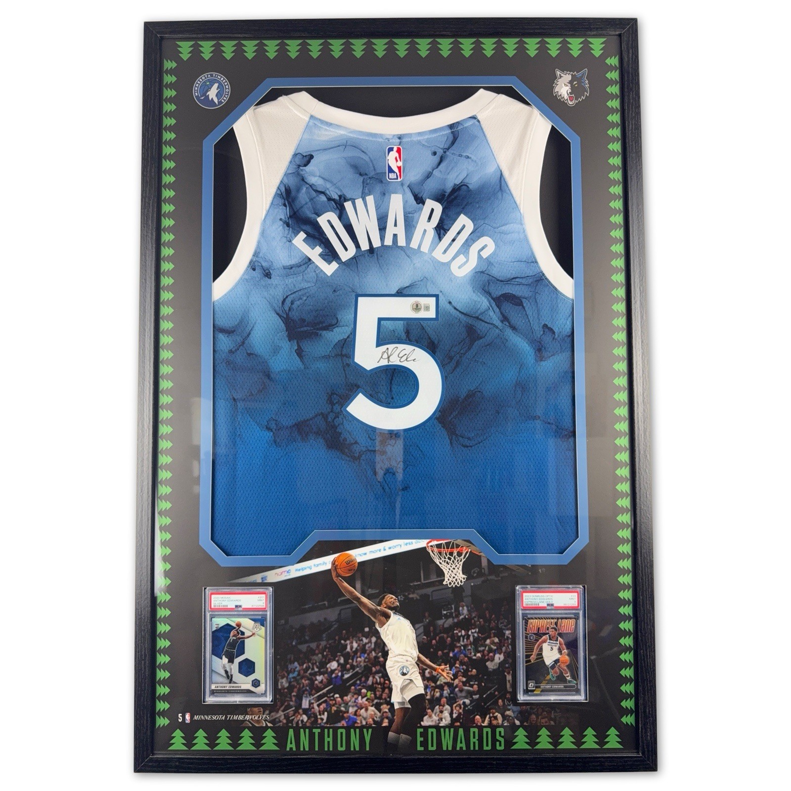 Anthony Edwards Signed & Framed Jersey - Authentic Beckett COA - Auto Minnesota
