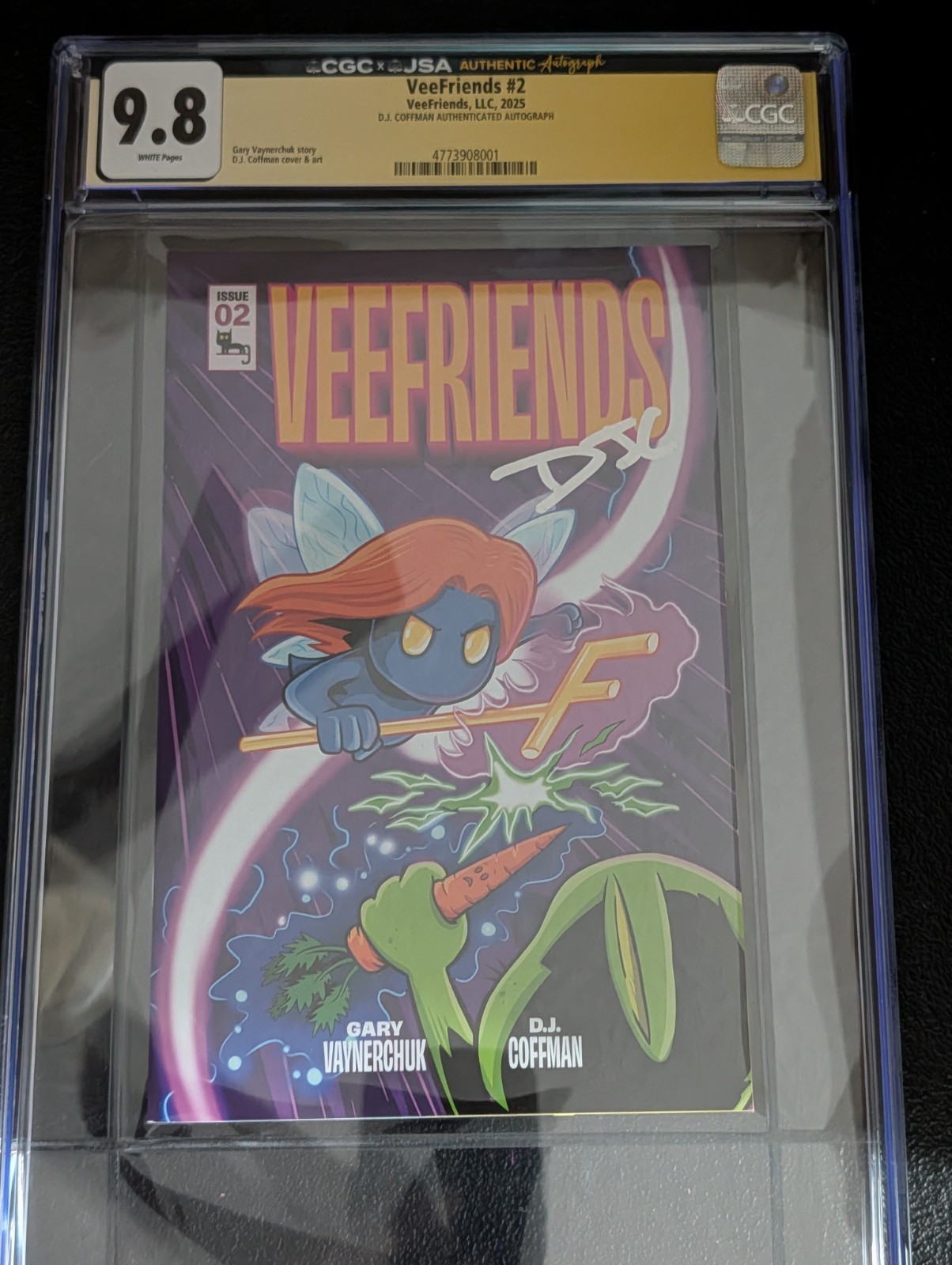 Veefriends #2 CGC 9.8 Graded Comic Book Fearless Fairy D.J. Coffman Auto JSA