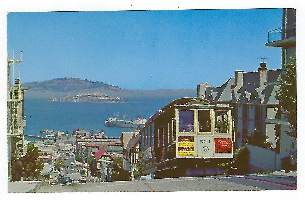 Cable car-Hyde Street-San Francisco, CA.-Vintage Postcard