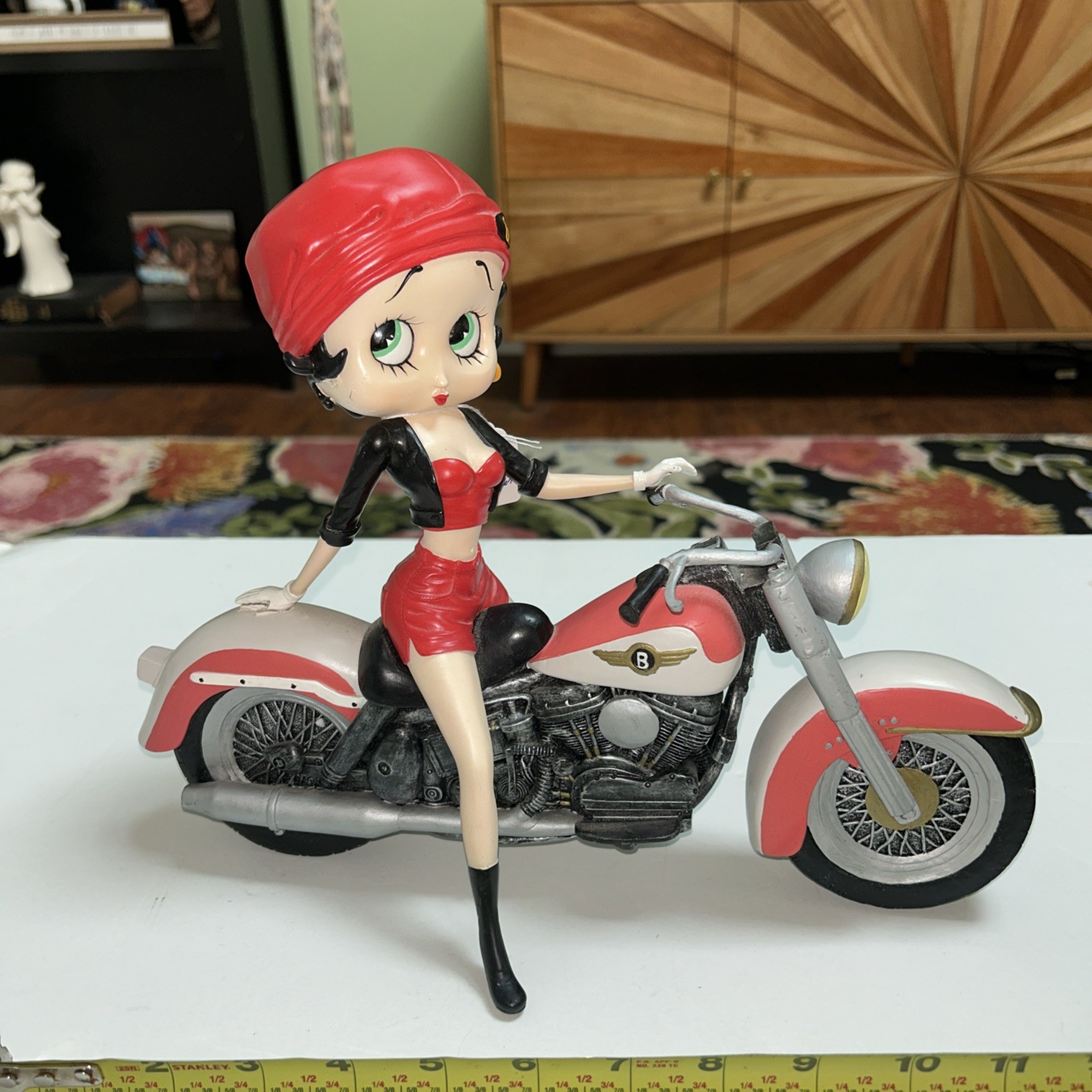 VTG Rare Vintage Betty Boop Biker On Motorcycle Collectible Figurine Statue USED